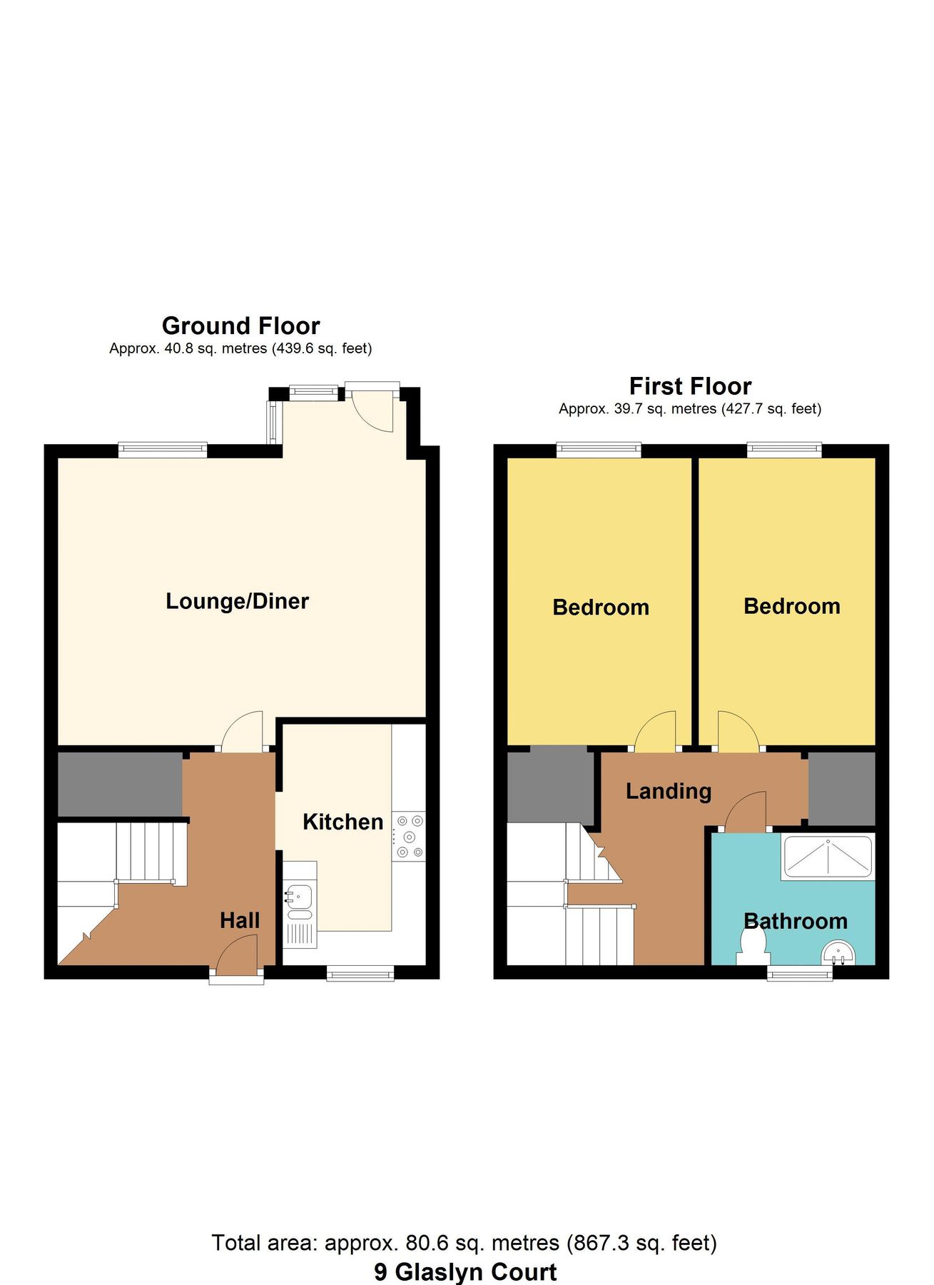 2 bed end terrace house for sale in Glaslyn Court, Croesyceiliog