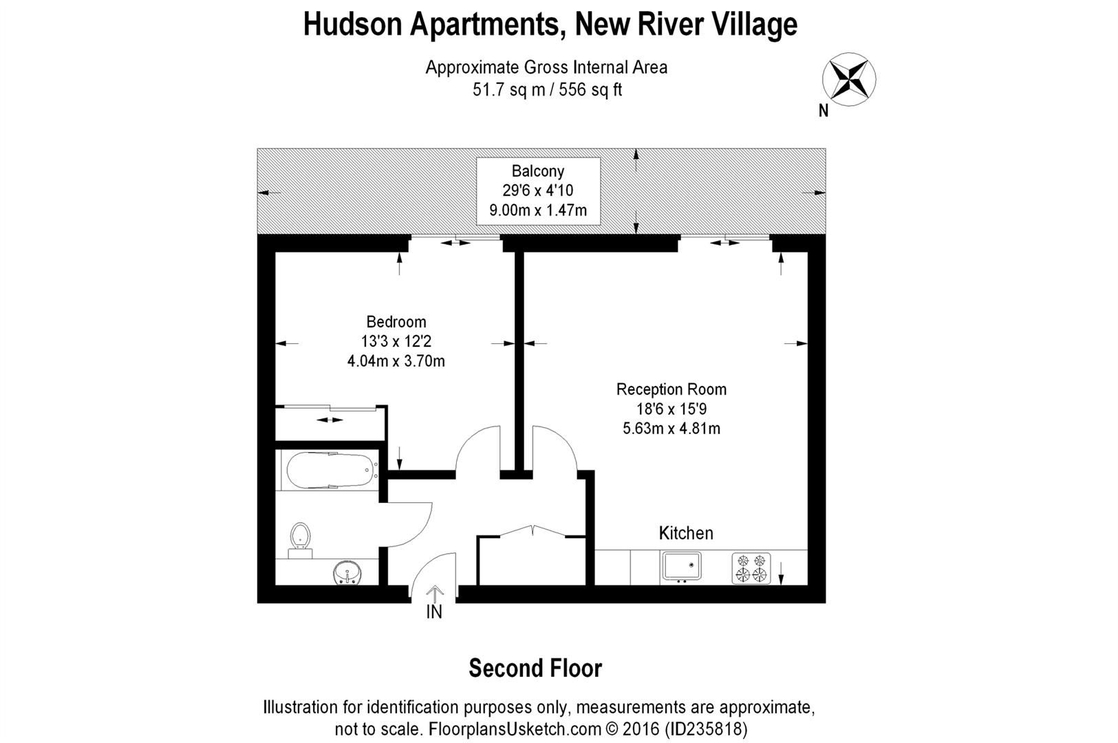 1 bed flat to rent in Hudson Apartments, New River Village, Hornsey N8