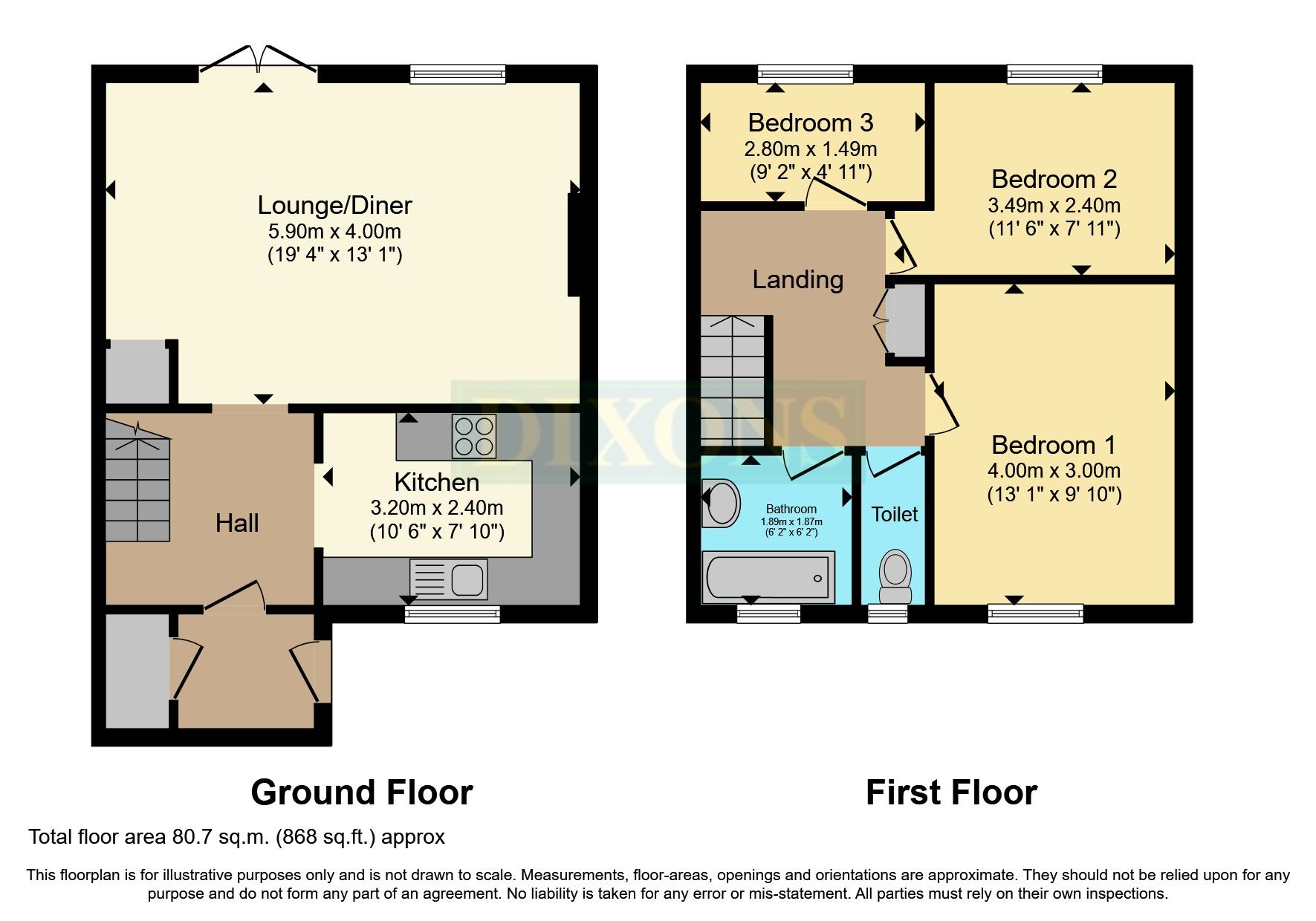 3 bed terraced house for sale in Loxley Close, Redditch, Worcestershire