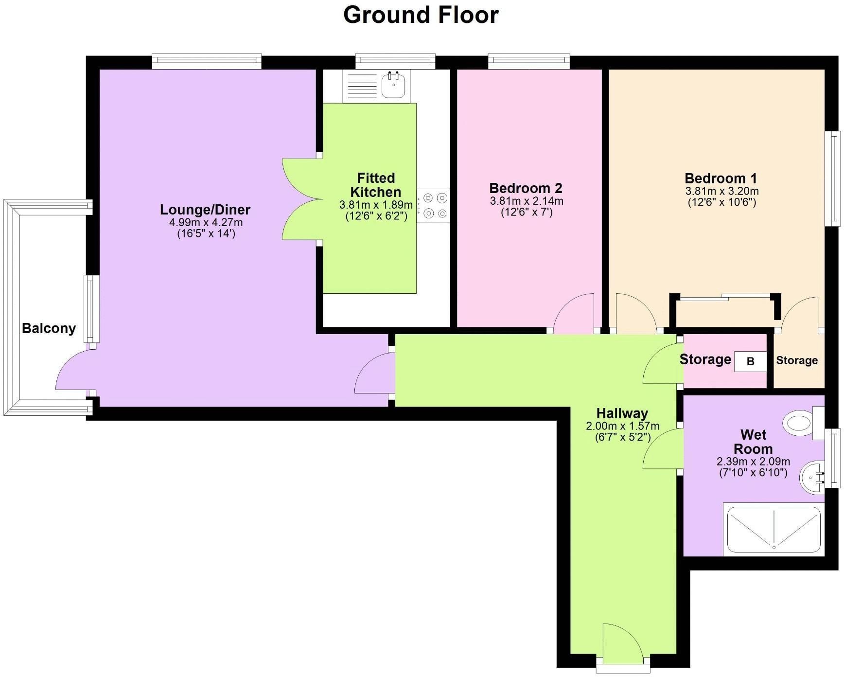 2 bed flat for sale in Swallow Place, Penkridge, Staffordshire ST19