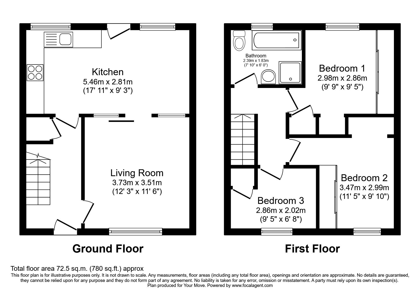 3 bed end terrace house for sale in Calder Court, Stirling