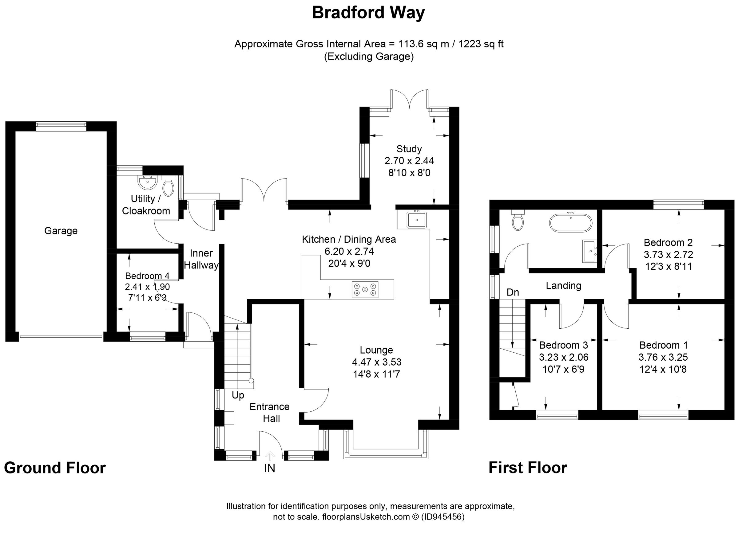 4 bed semidetached house for sale in Bradford Way, Toddington
