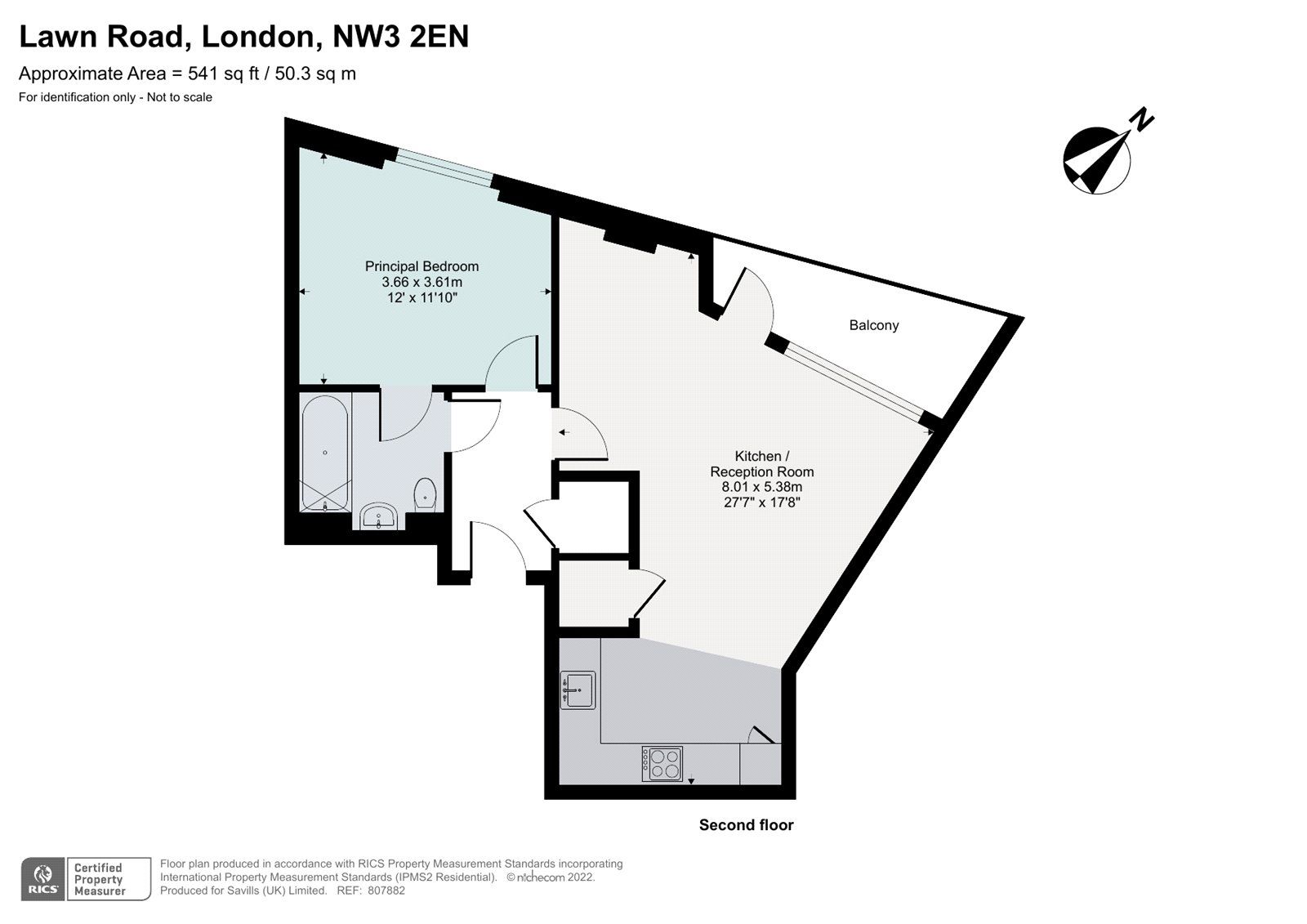 1 bed flat for sale in Huxley House, 32 Lawn Road, Hampstead, London