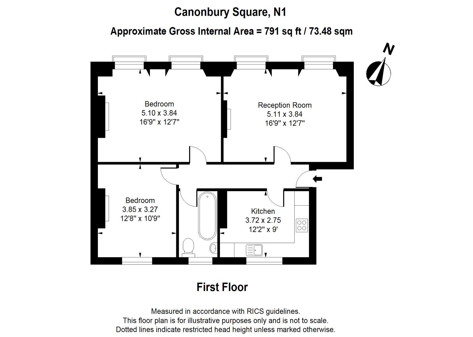 2 bed flat to rent in Canonbury Square, Canonbury, Islington, London N1
