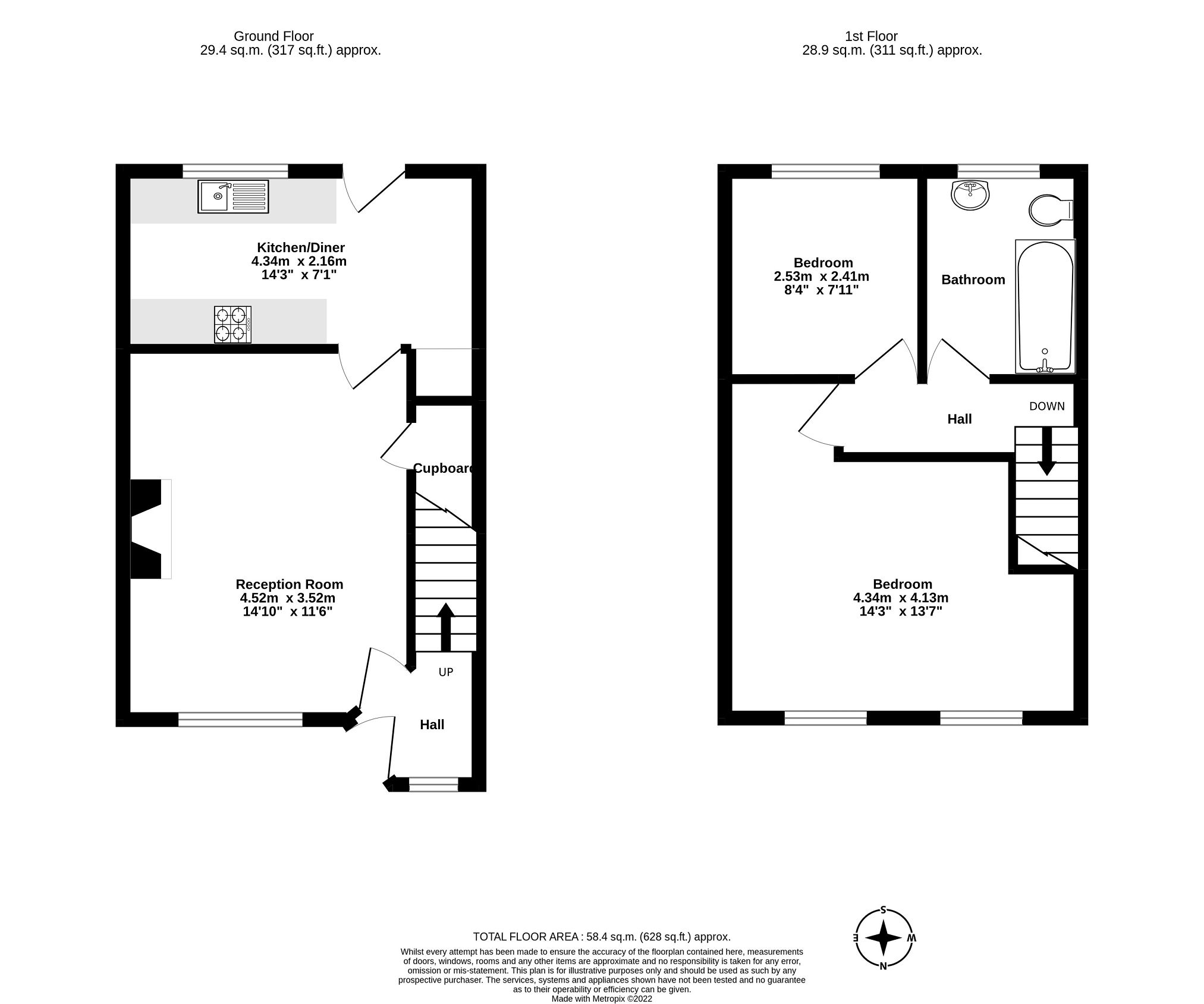 2 bed terraced house for sale in Stokesby Road, Chessington, Surrey