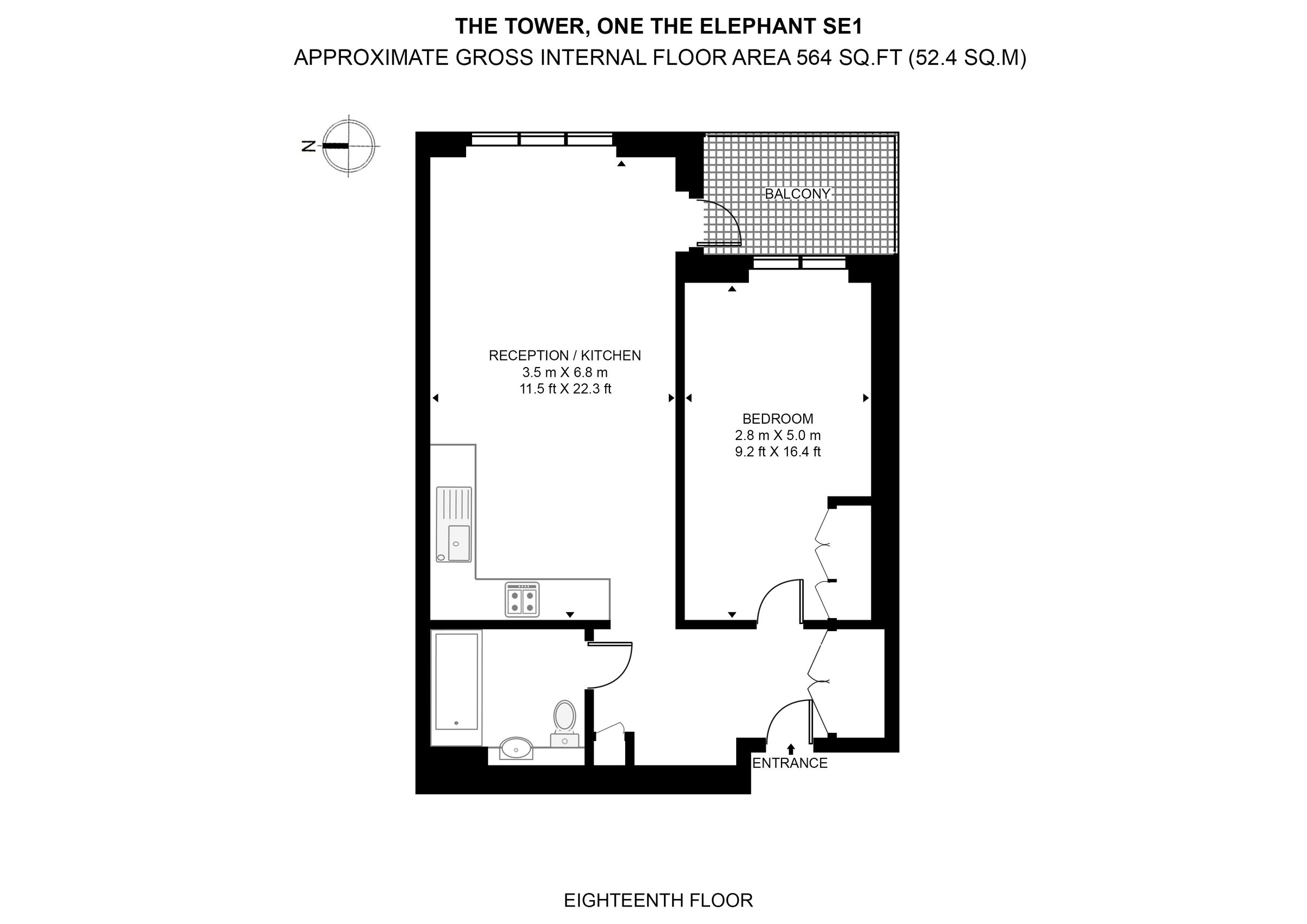 1 bed flat to rent in The Tower, One The Elephant, Elephant & Castle