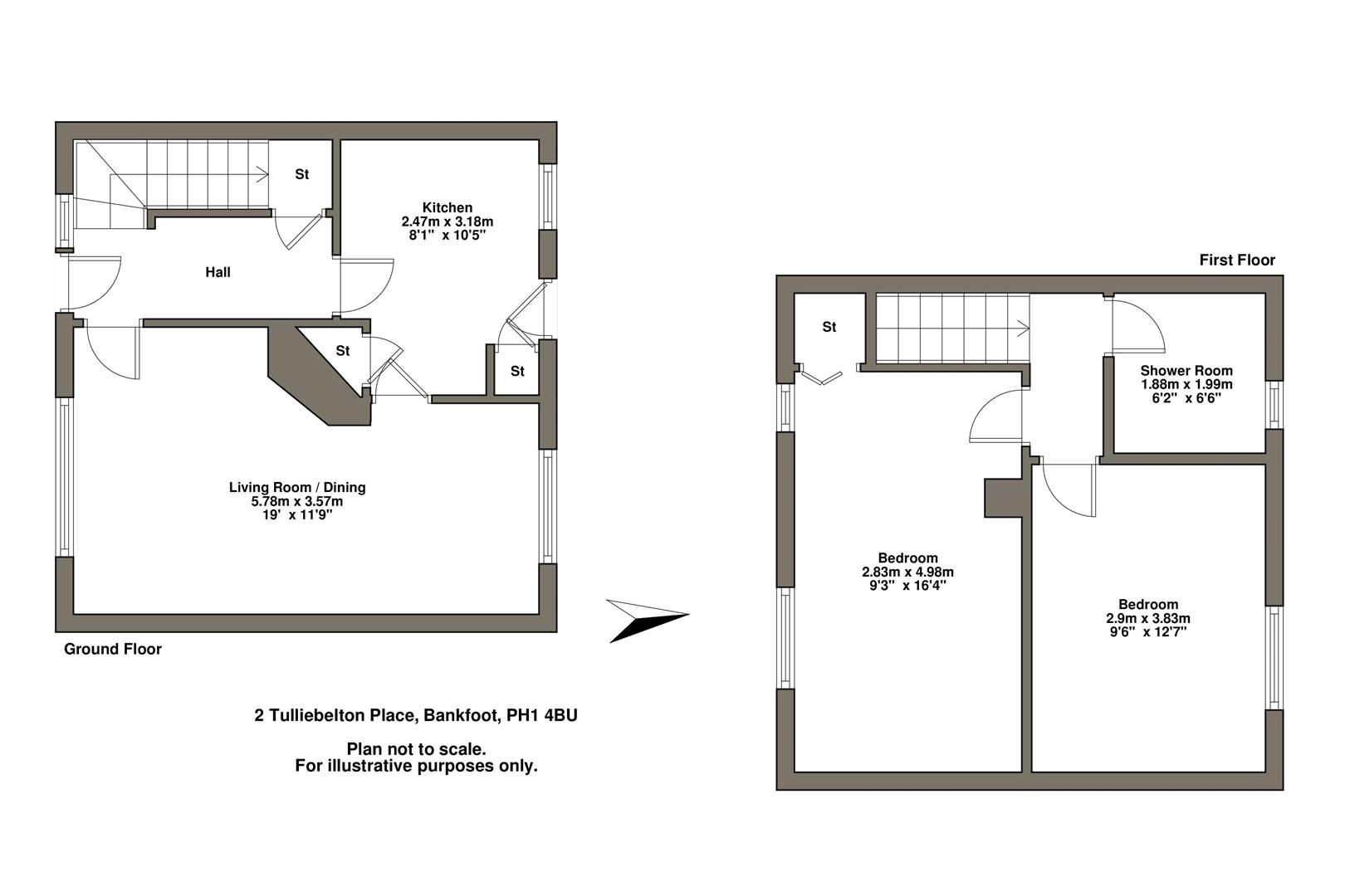 2 bed terraced house for sale in Tulliebelton Place, Bankfoot, Perth