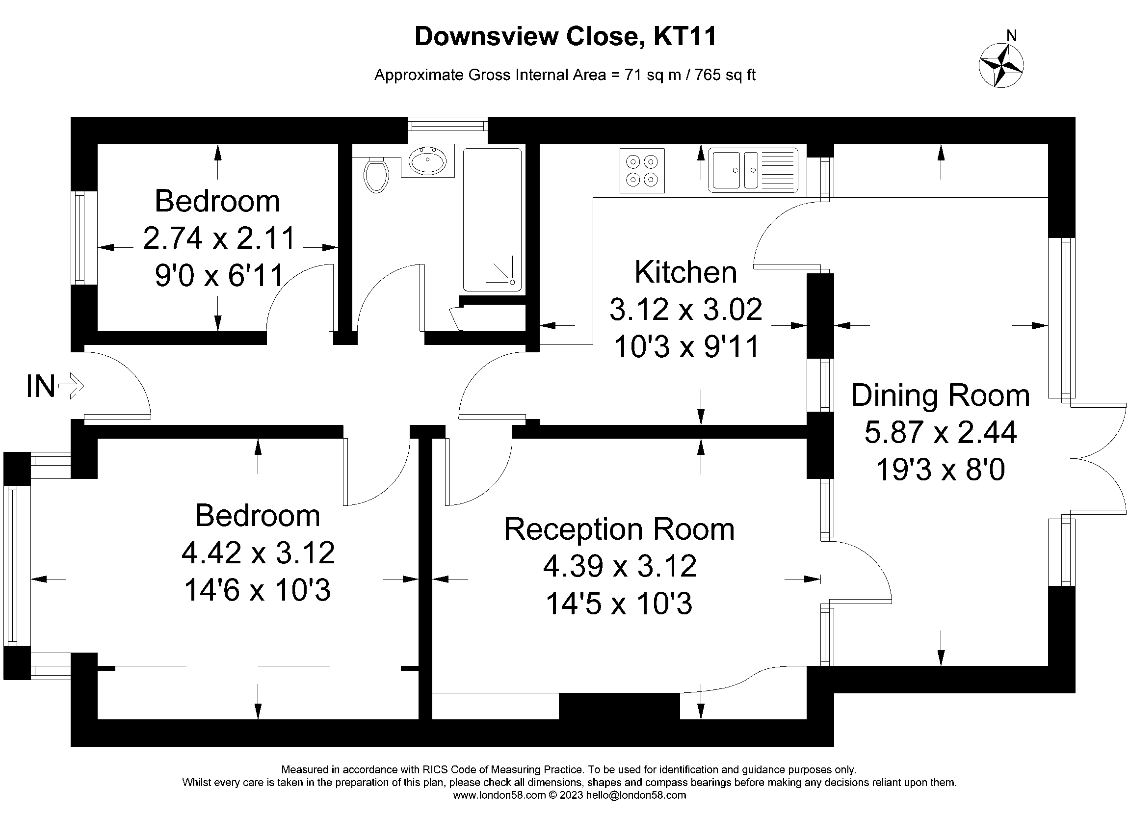 2 bed bungalow for sale in Downsview Close, Downside, Cobham, Surrey