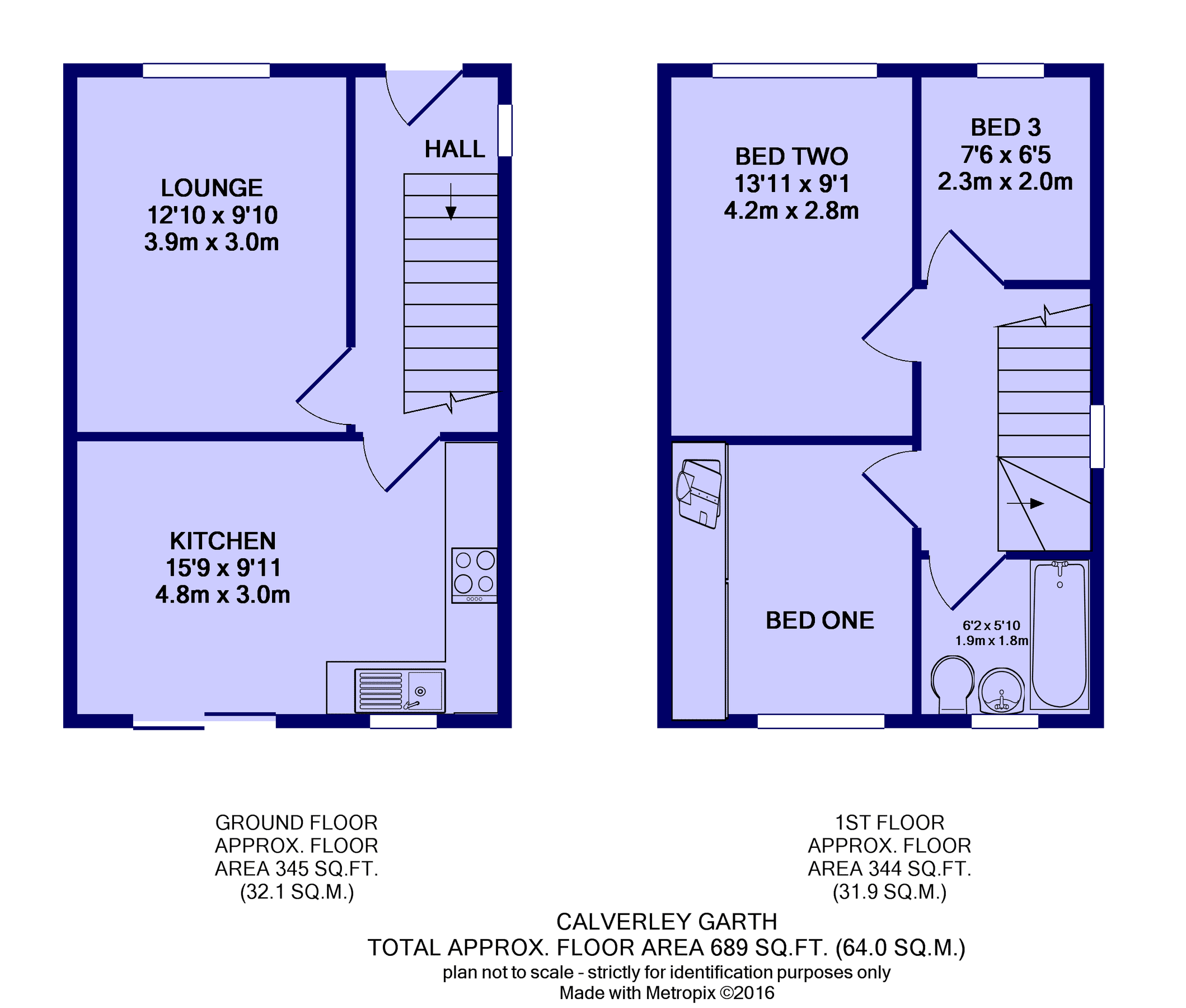 3 bed semidetached house to rent in Calverley Garth, Bramley, Leeds