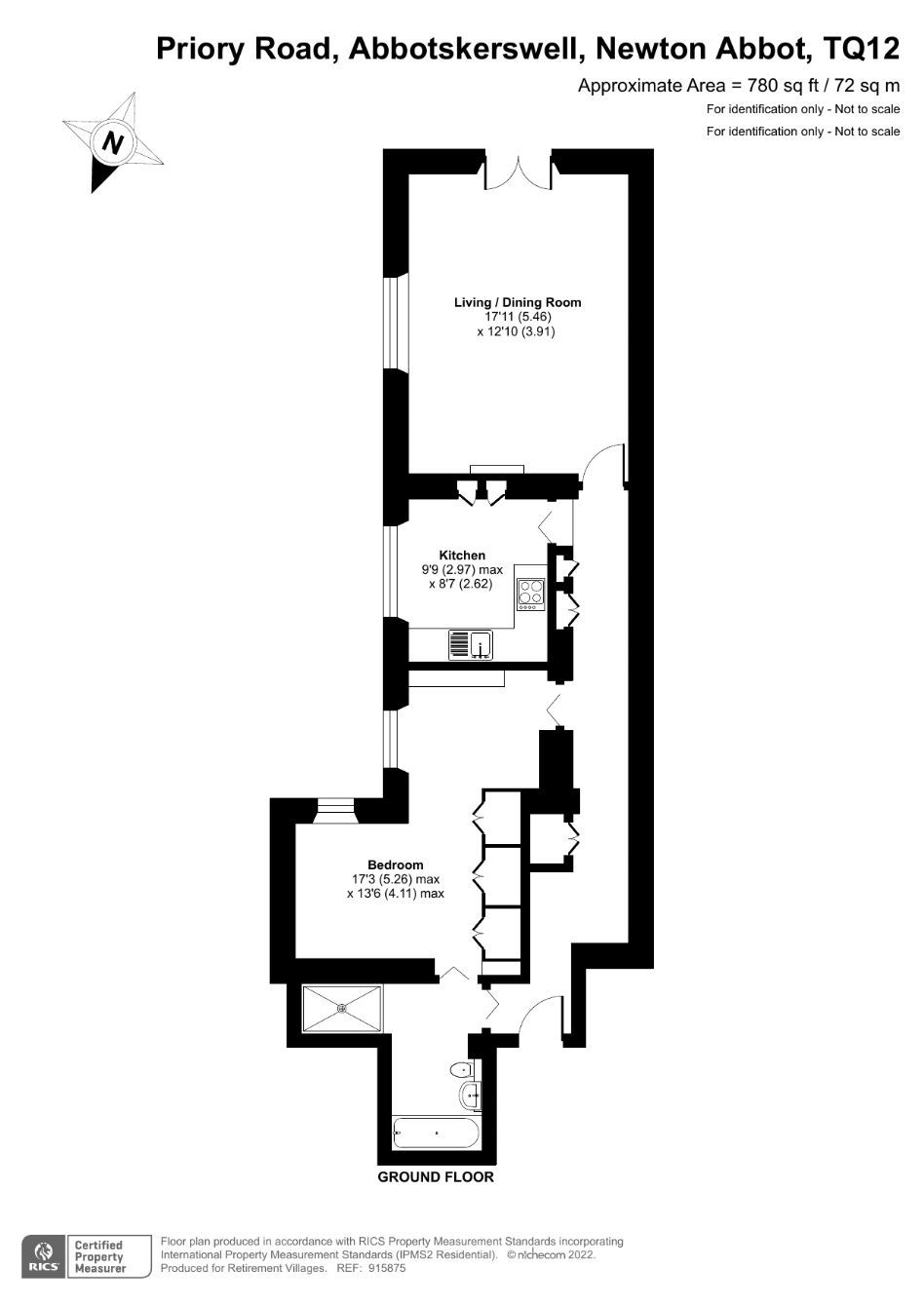 1 bed flat for sale in The Priory, Priory Road, Abbotskerswell, Devon