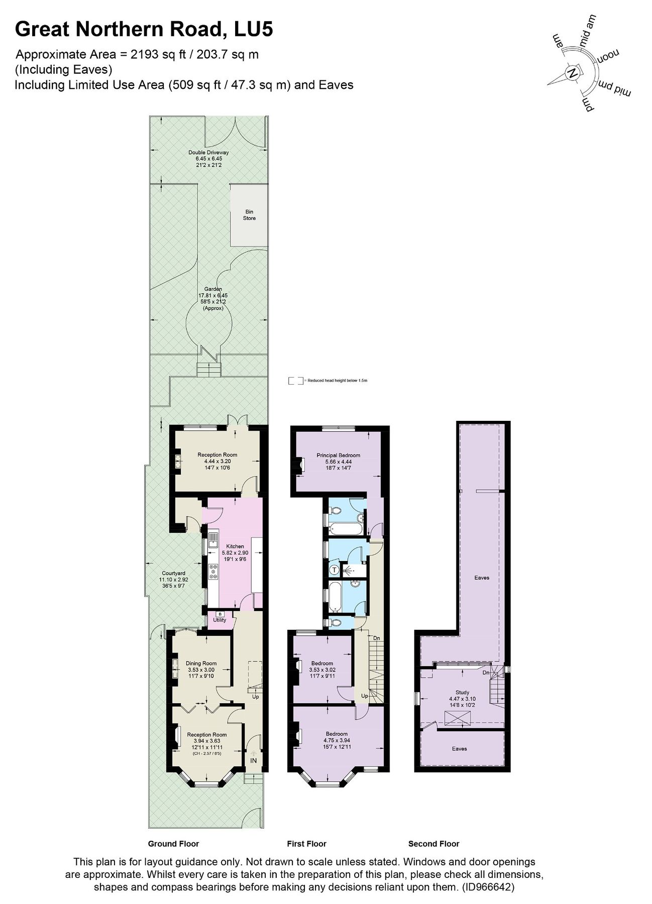 3 bed semidetached house for sale in Great Northern Road, Dunstable
