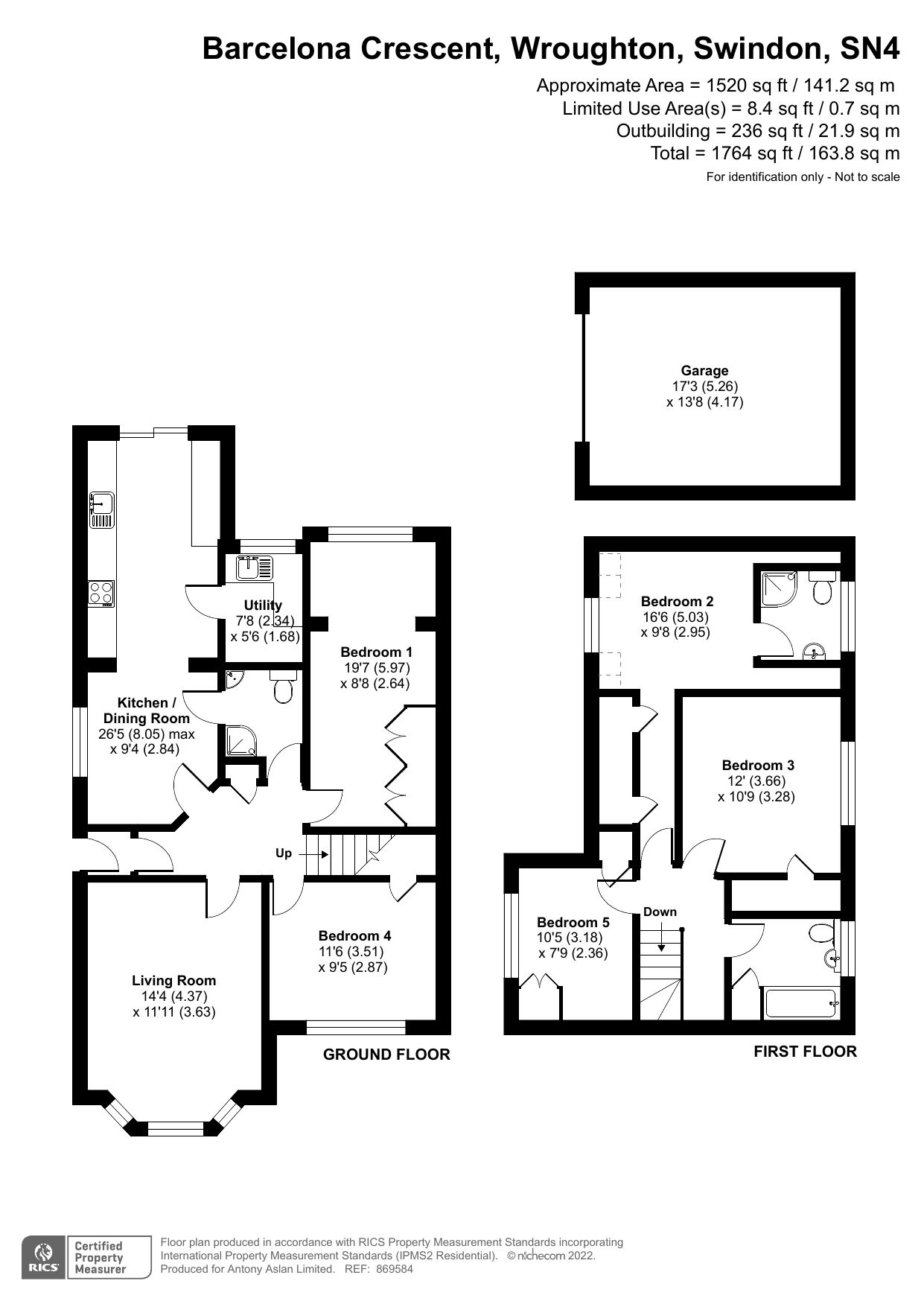 5 bed bungalow for sale in Barcelona Crescent, Wroughton, Wiltshire SN4