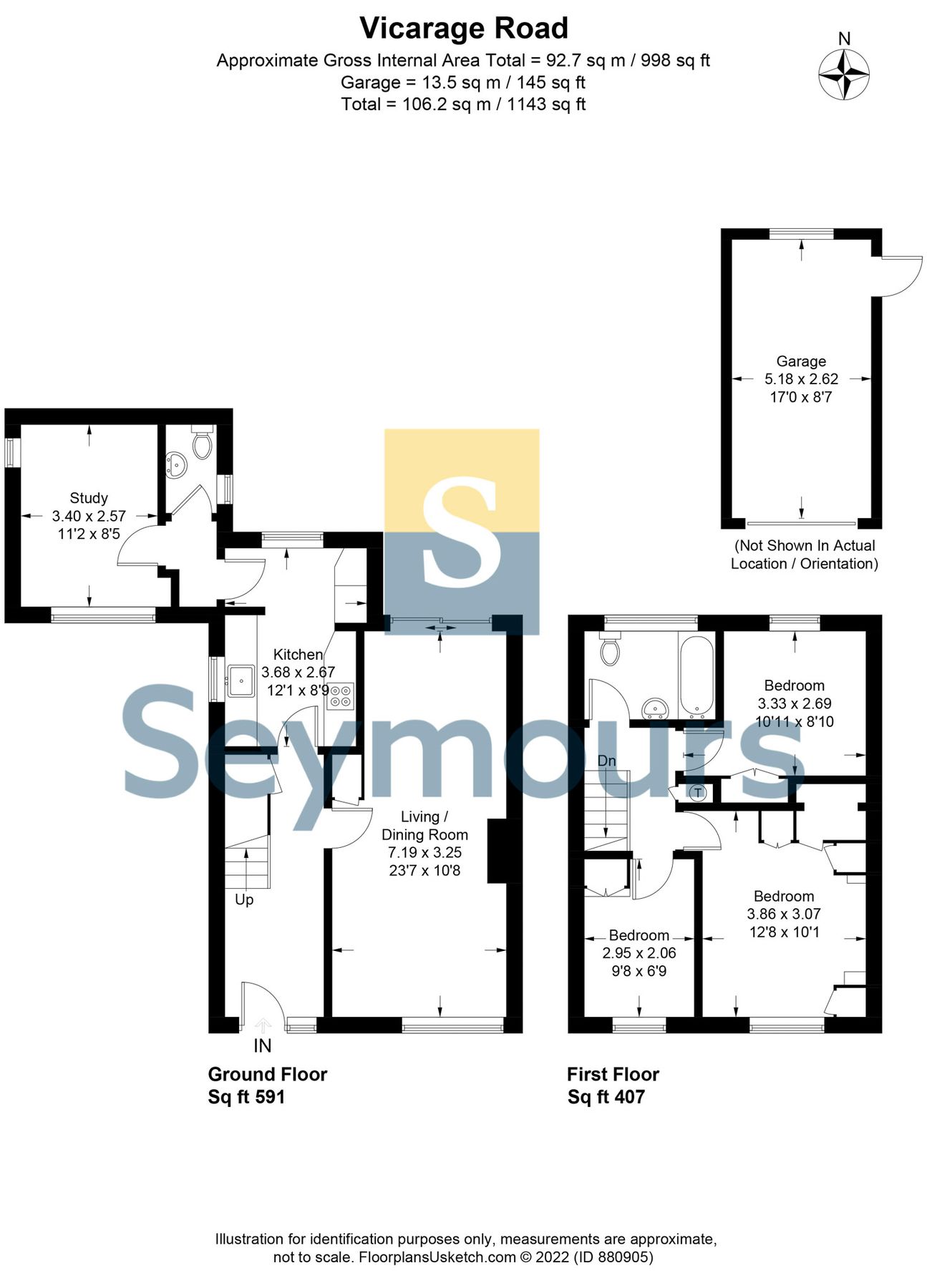 3 bed semidetached house for sale in Kingfield, Woking, Surrey GU22