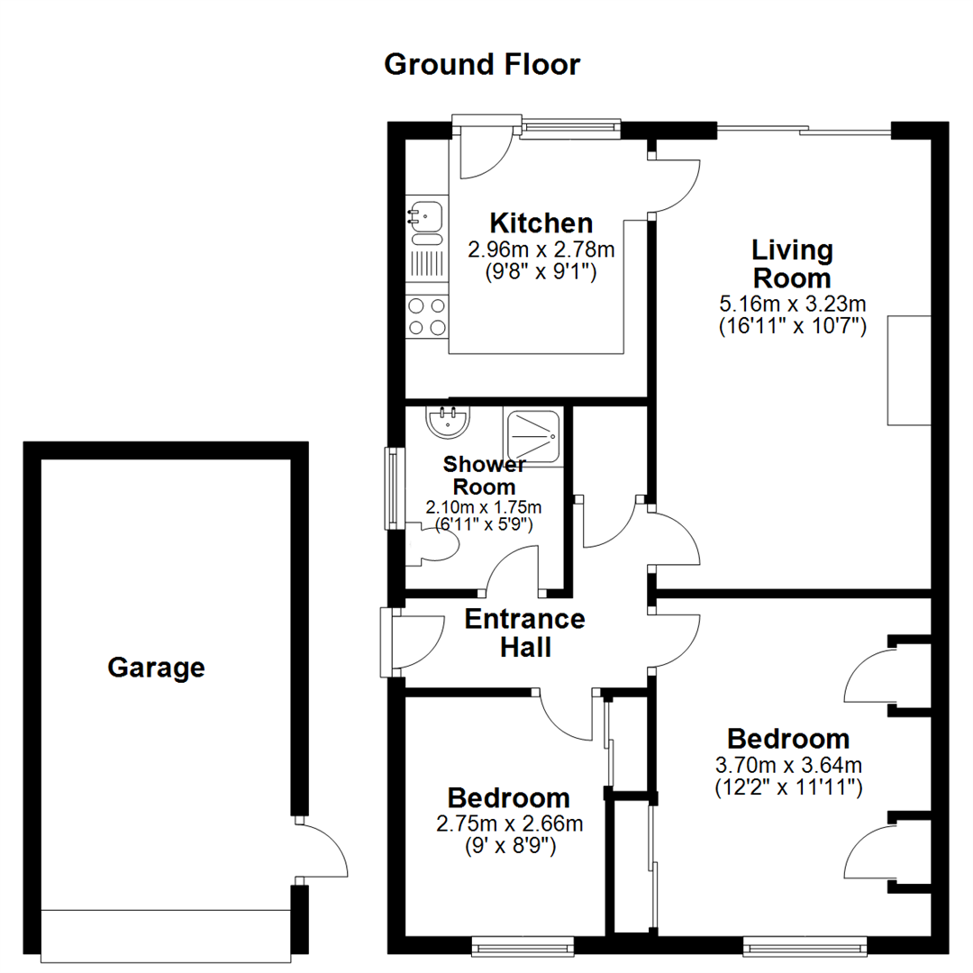 2 bed semidetached bungalow to rent in Tiverton Drive, Horeston Grange