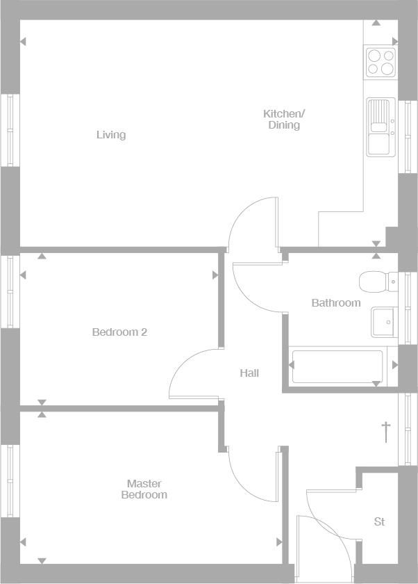 New home, 2 bed flat for sale in "Type F" at Kedleston Road, Allestree