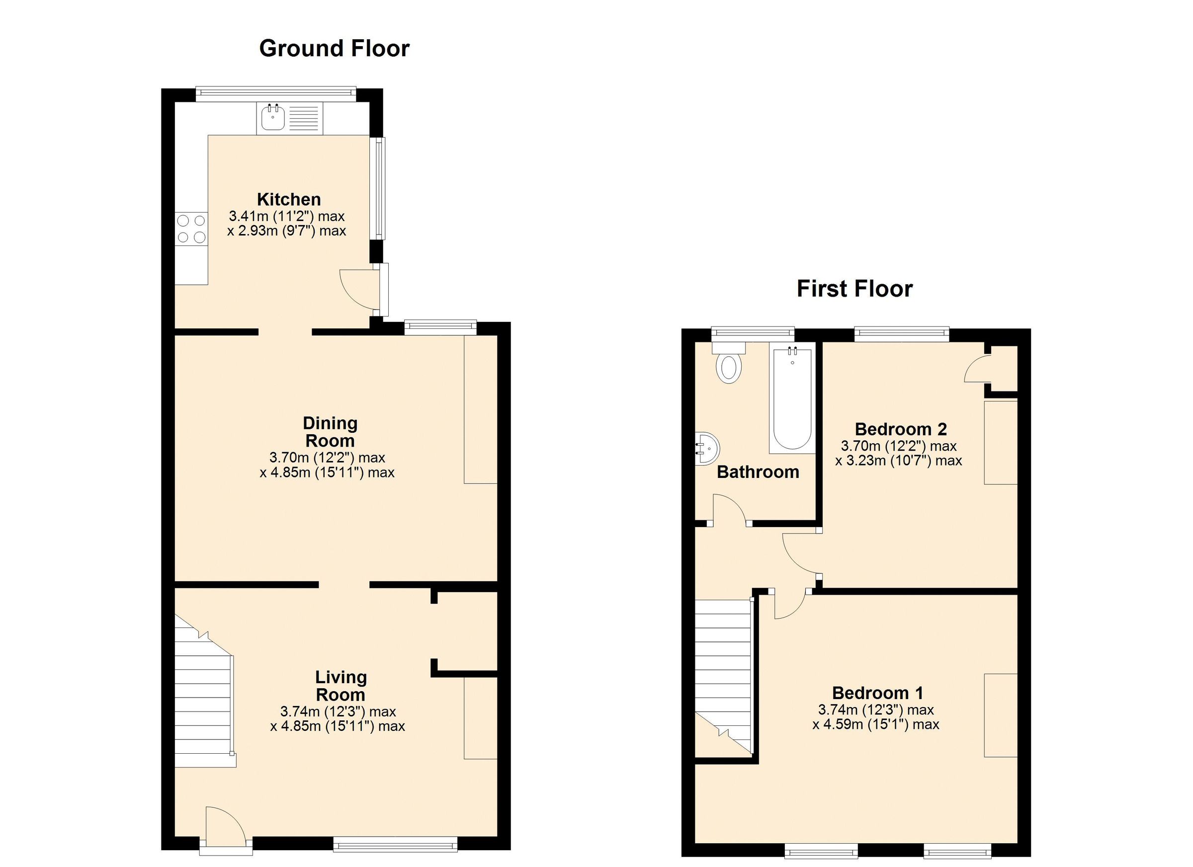 2 bed terraced house for sale in Robert Terrace, High Spen, Rowlands