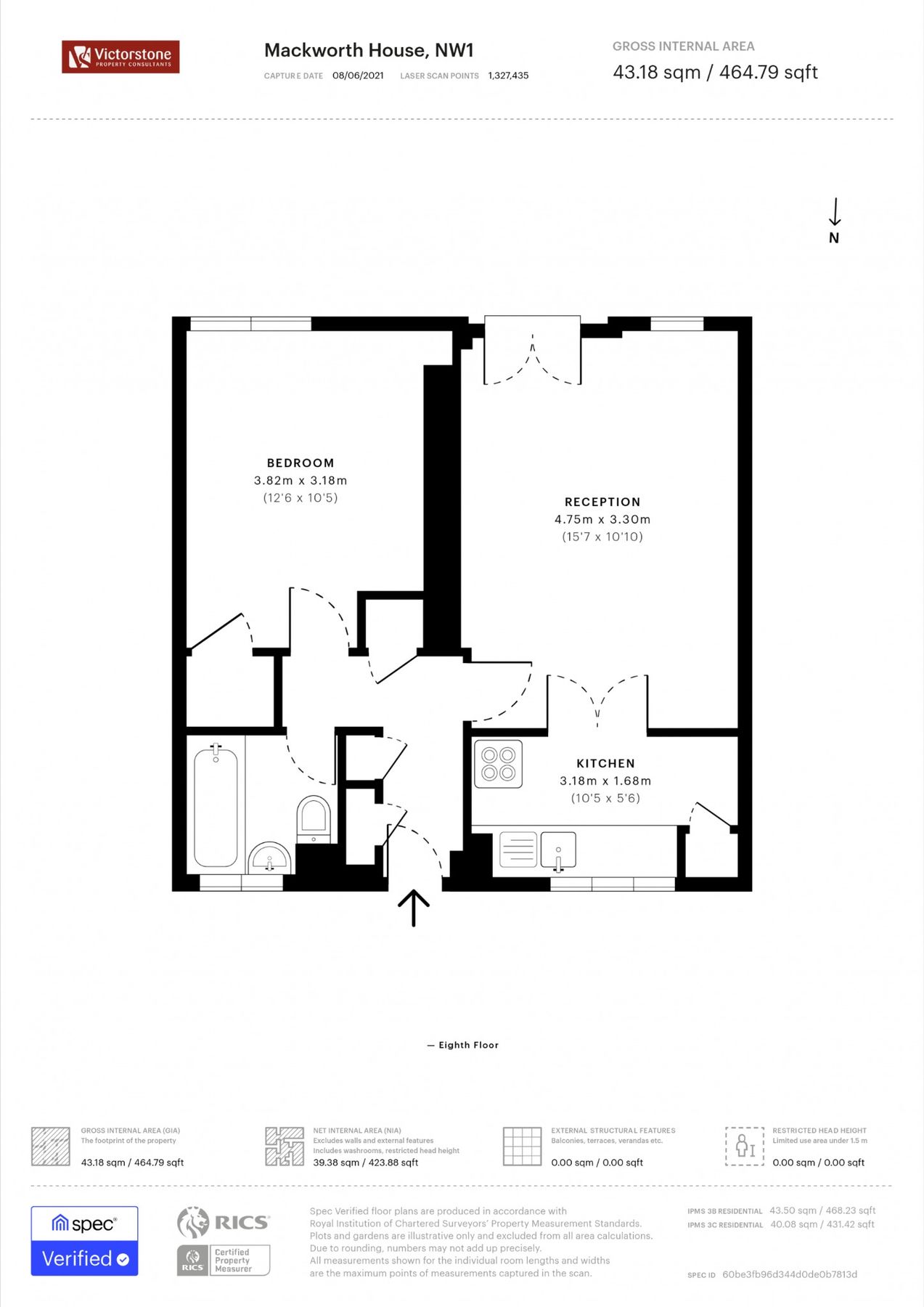 1 bed flat to rent in Mackworth House, Augustus Street, Euston, London
