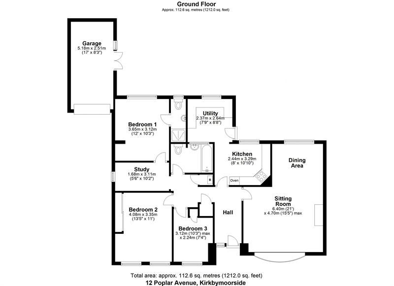 3 bed detached bungalow for sale in Poplar Avenue, Kirkbymoorside, York