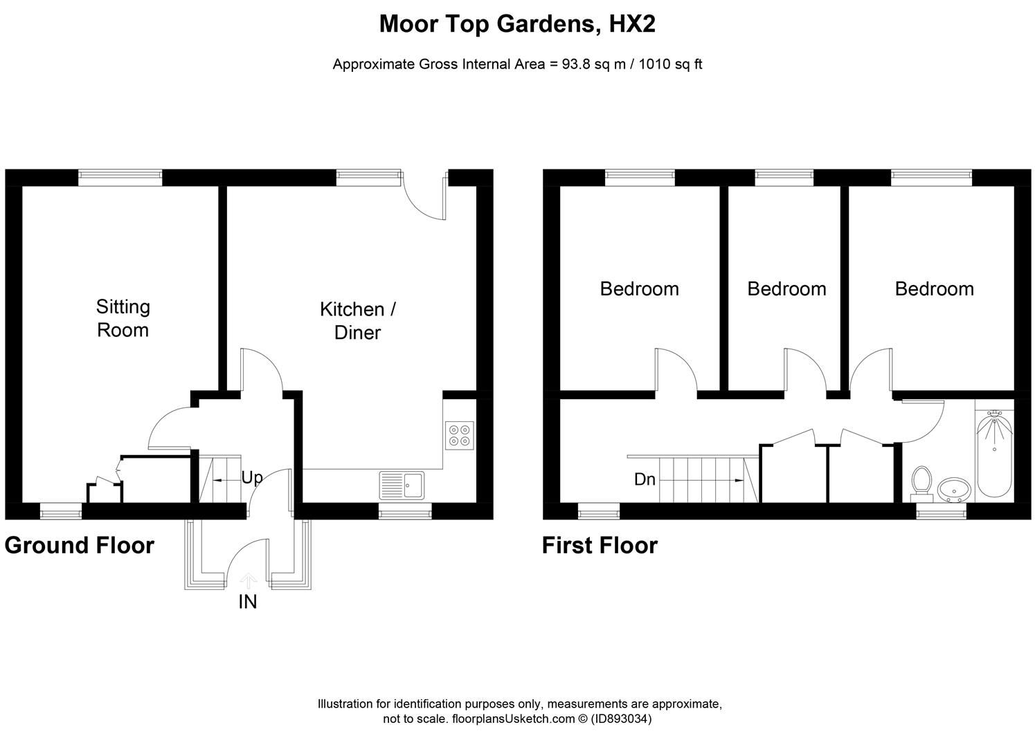 3 bed terraced house for sale in Moor Top Gardens, Bradshaw, Halifax