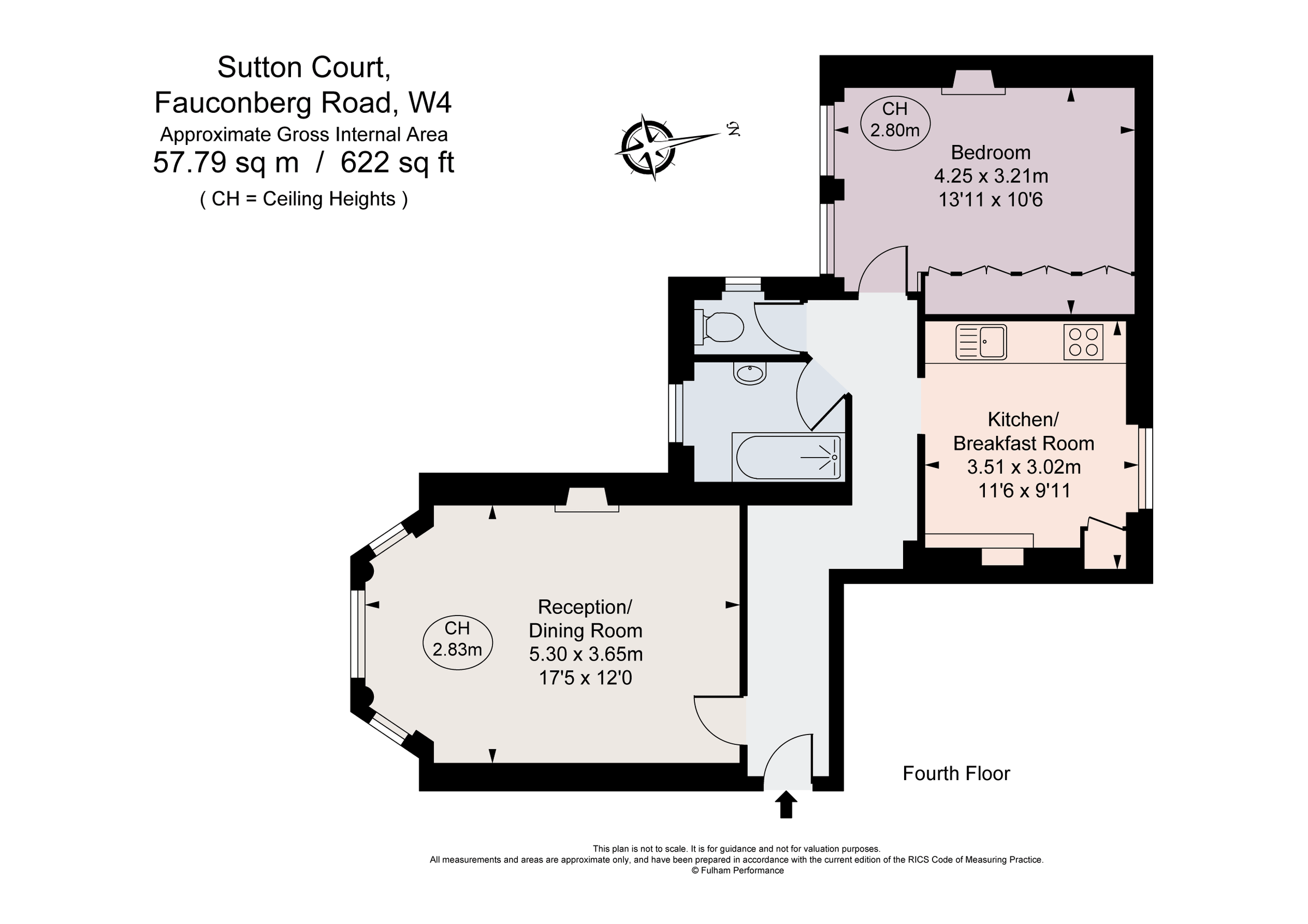 1 bed flat for sale in Sutton Court, Fauconberg Road, Chiswick, London