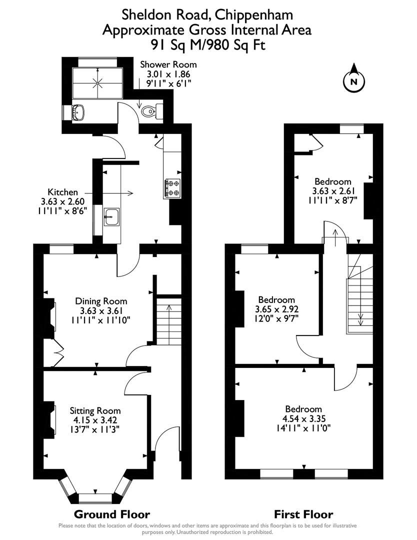 3 bed semidetached house for sale in Sheldon Road, Chippenham SN14