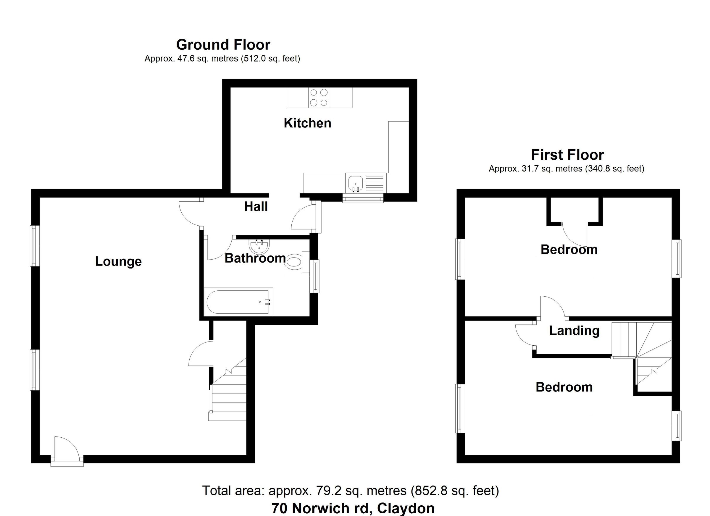 2 bed semidetached house for sale in Norwich Road, Claydon, Ipswich