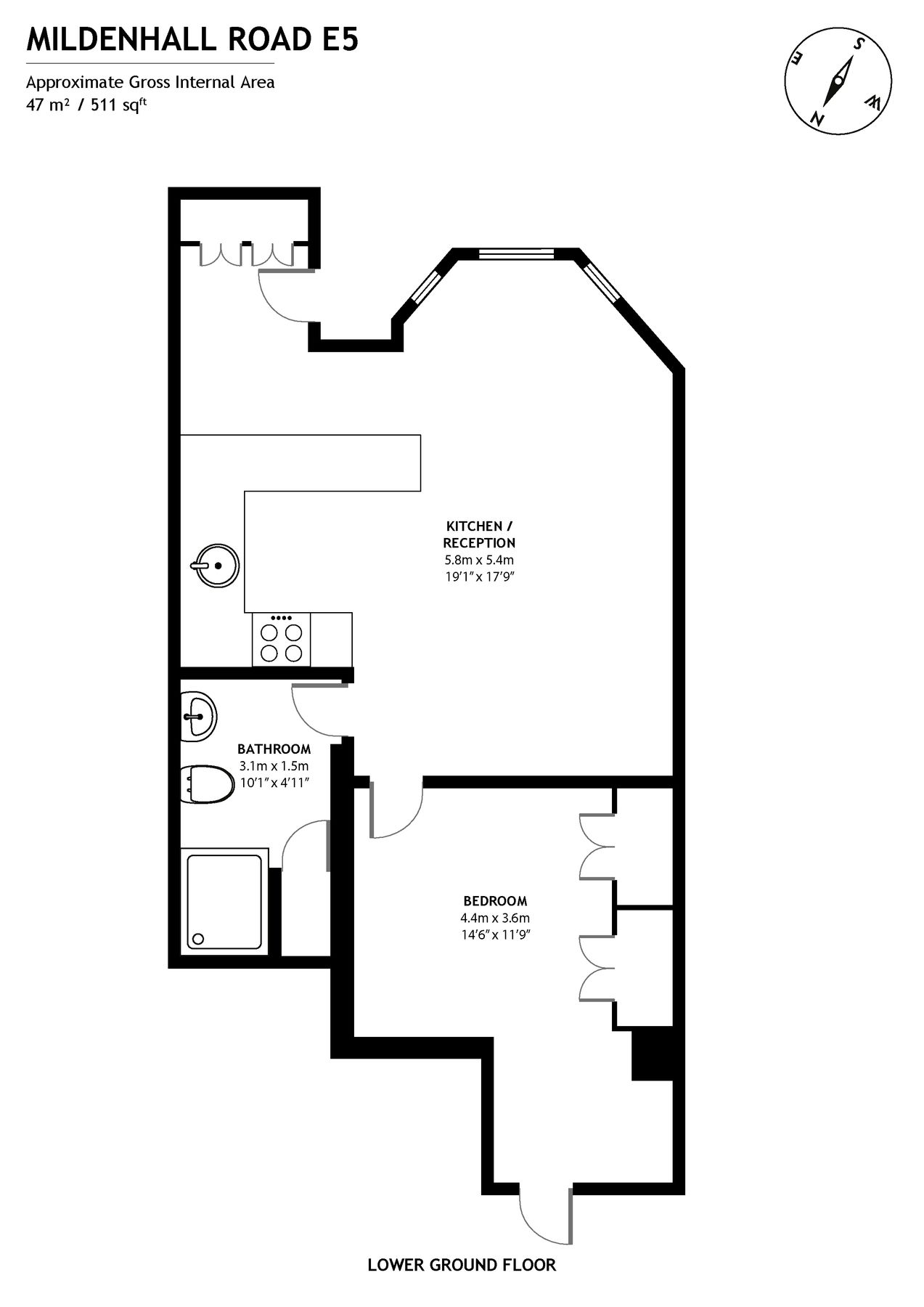 1 bed flat to rent in Mildenhall Road, London E5 Zoopla