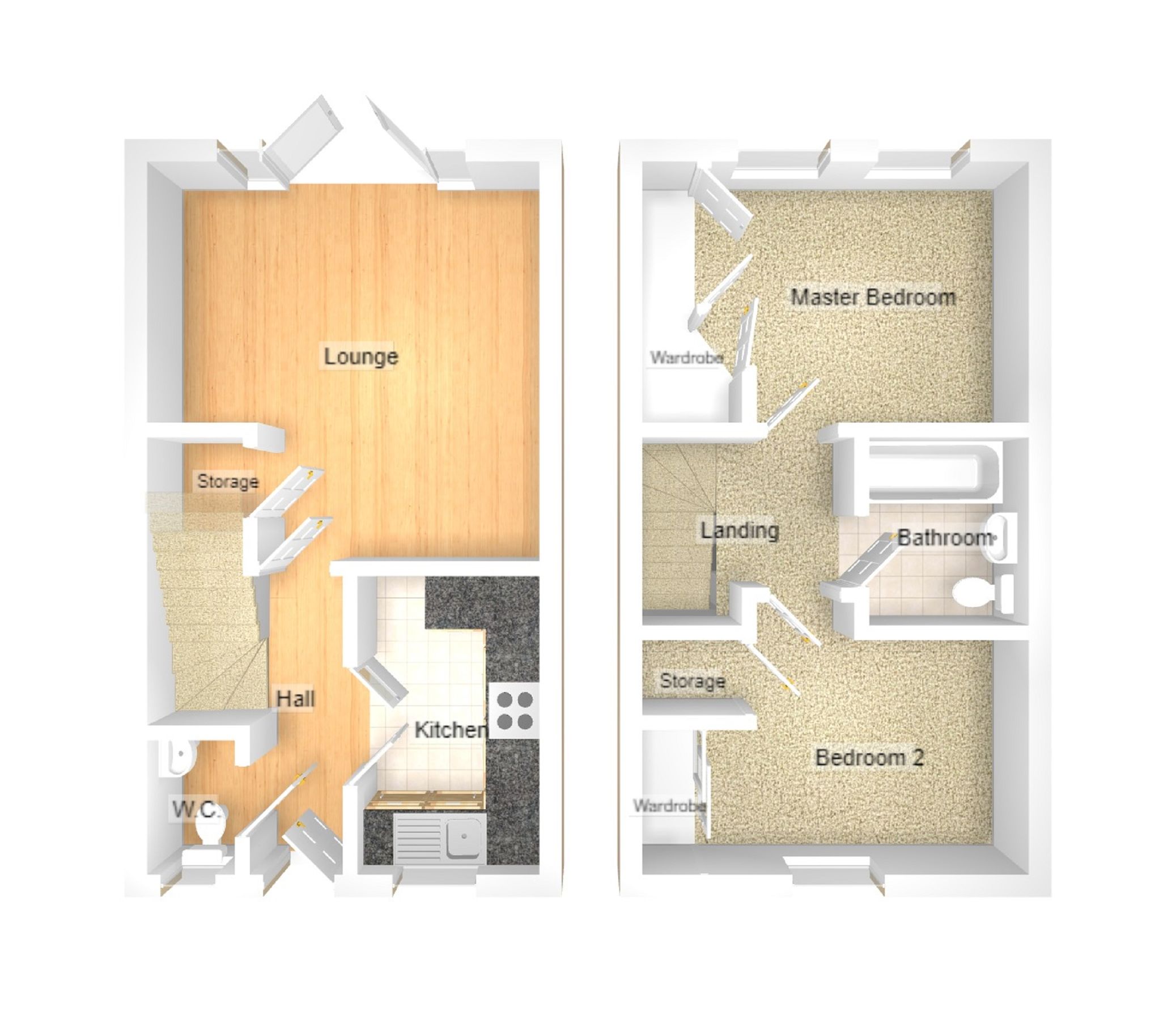 2 bed terraced house for sale in Longacres, Bridgend, Bridgend County