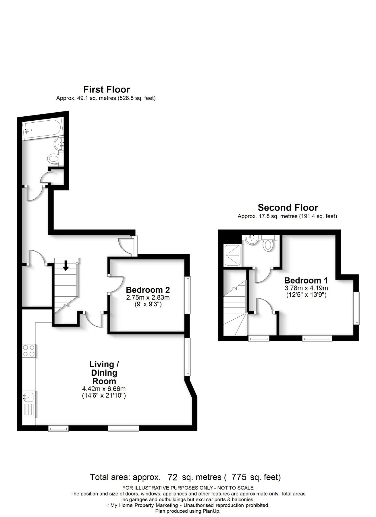 New home, 2 bed flat for sale in Queens Road, Watford, Hertfordshire