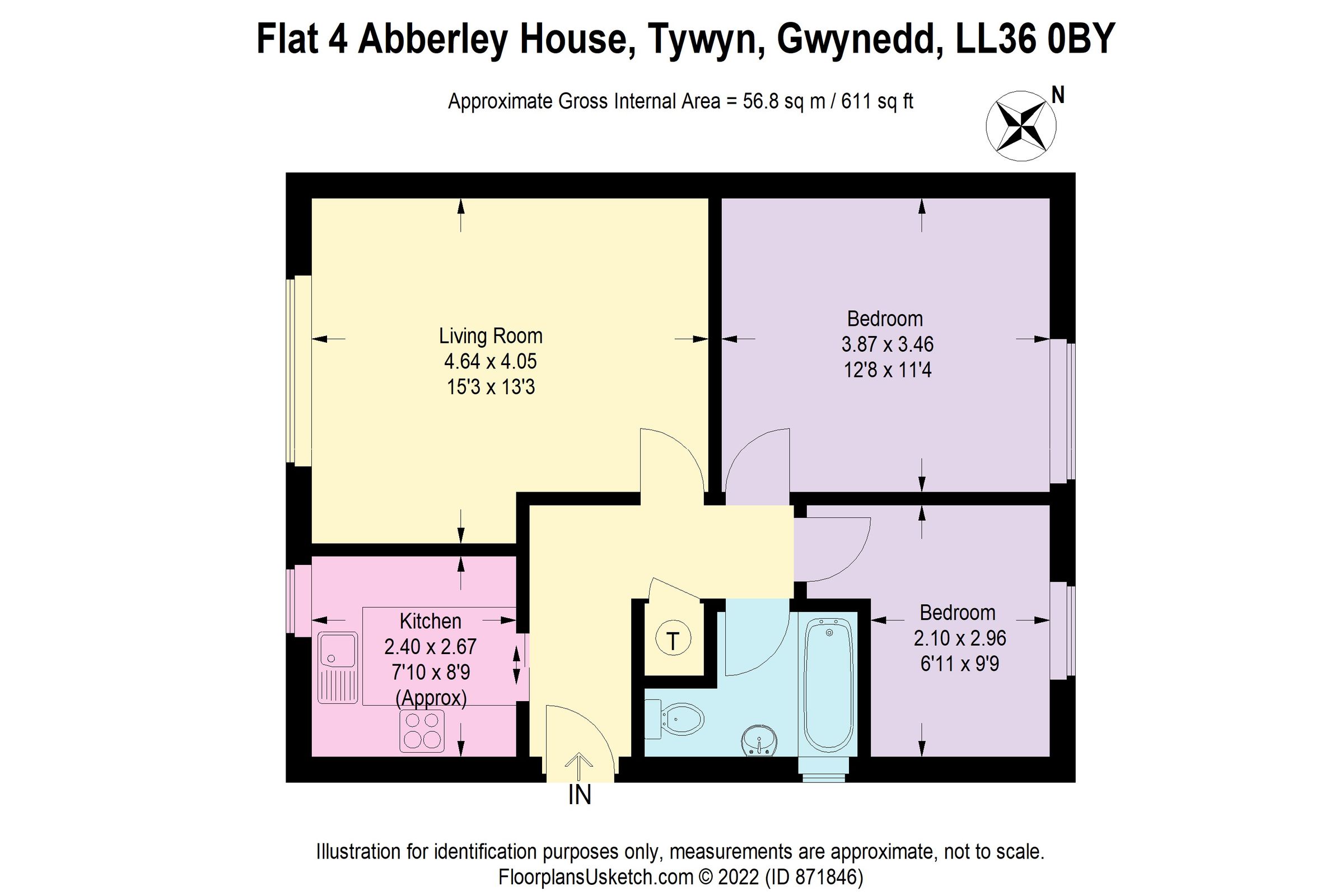 2 bed flat for sale in Abberley House, Ffordd Gwynedd, Tywyn, Gwynedd