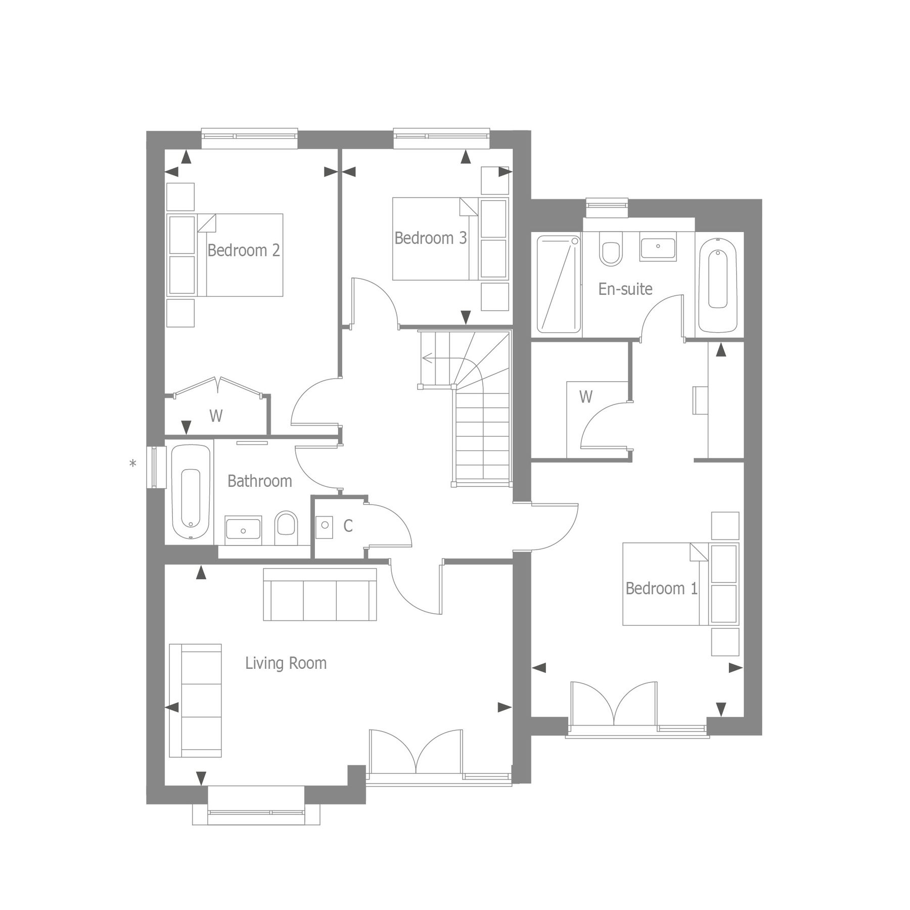 New home, 4 bed terraced house for sale in Parish Lane, Pease Pottage