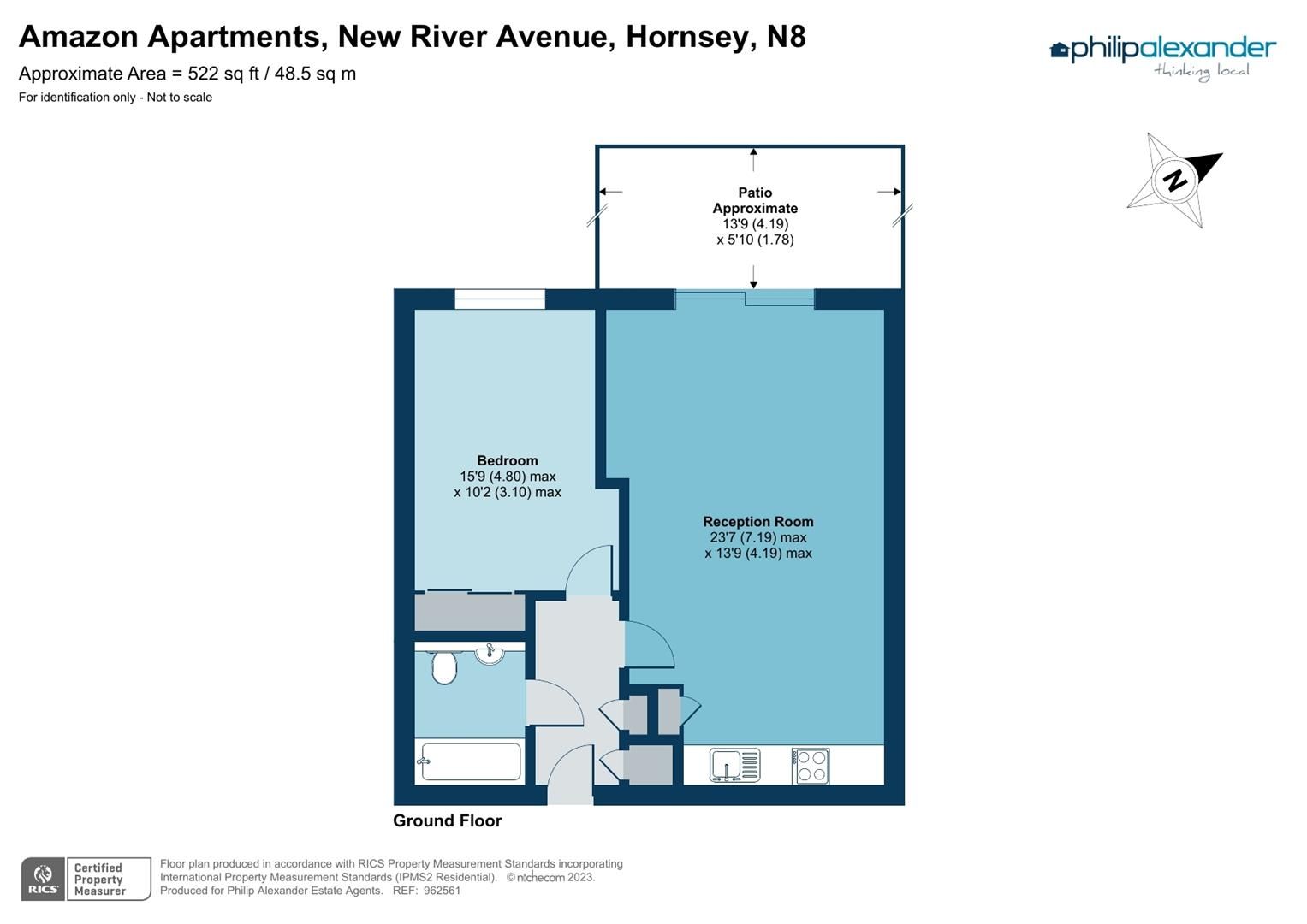 1 bed flat for sale in Amazon Apartments, New River Avenue, Hornsey N8