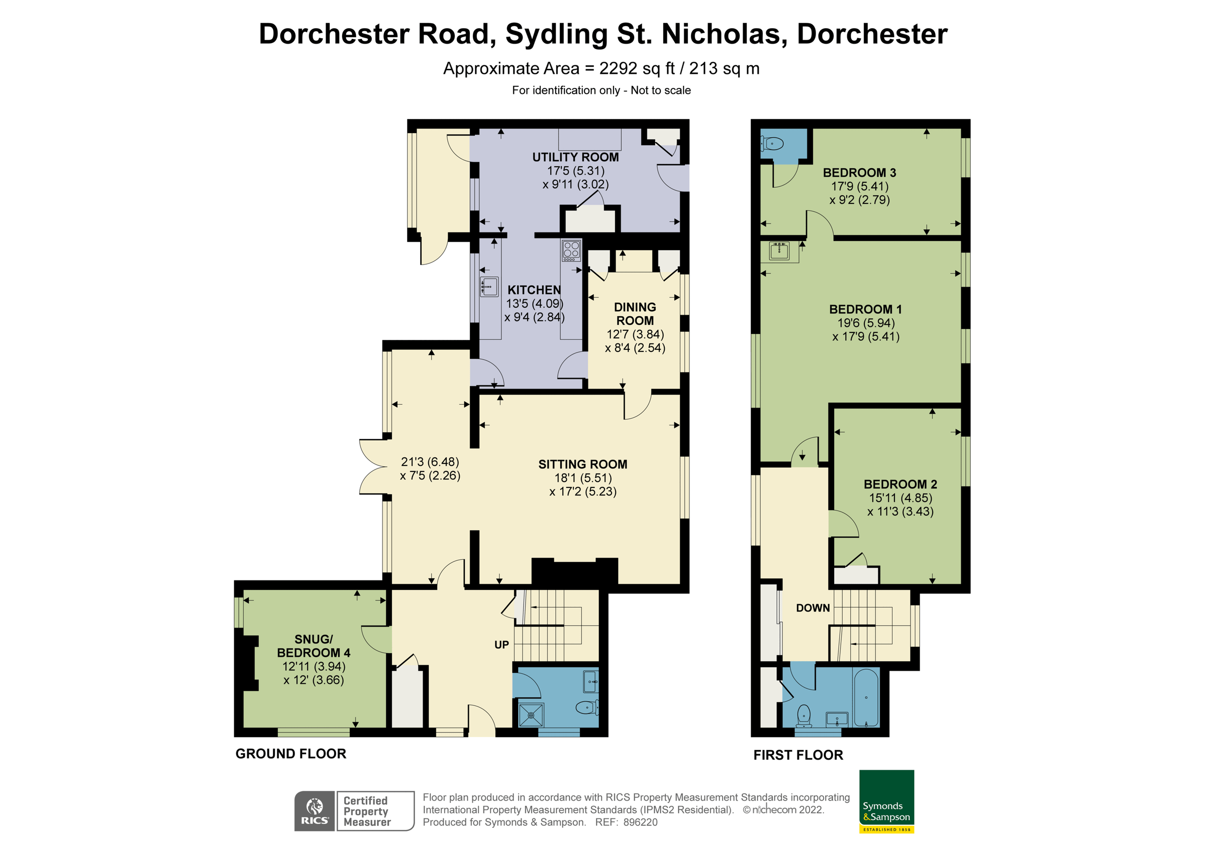 3 bed semidetached house for sale in Dorchester Road, Sydling St