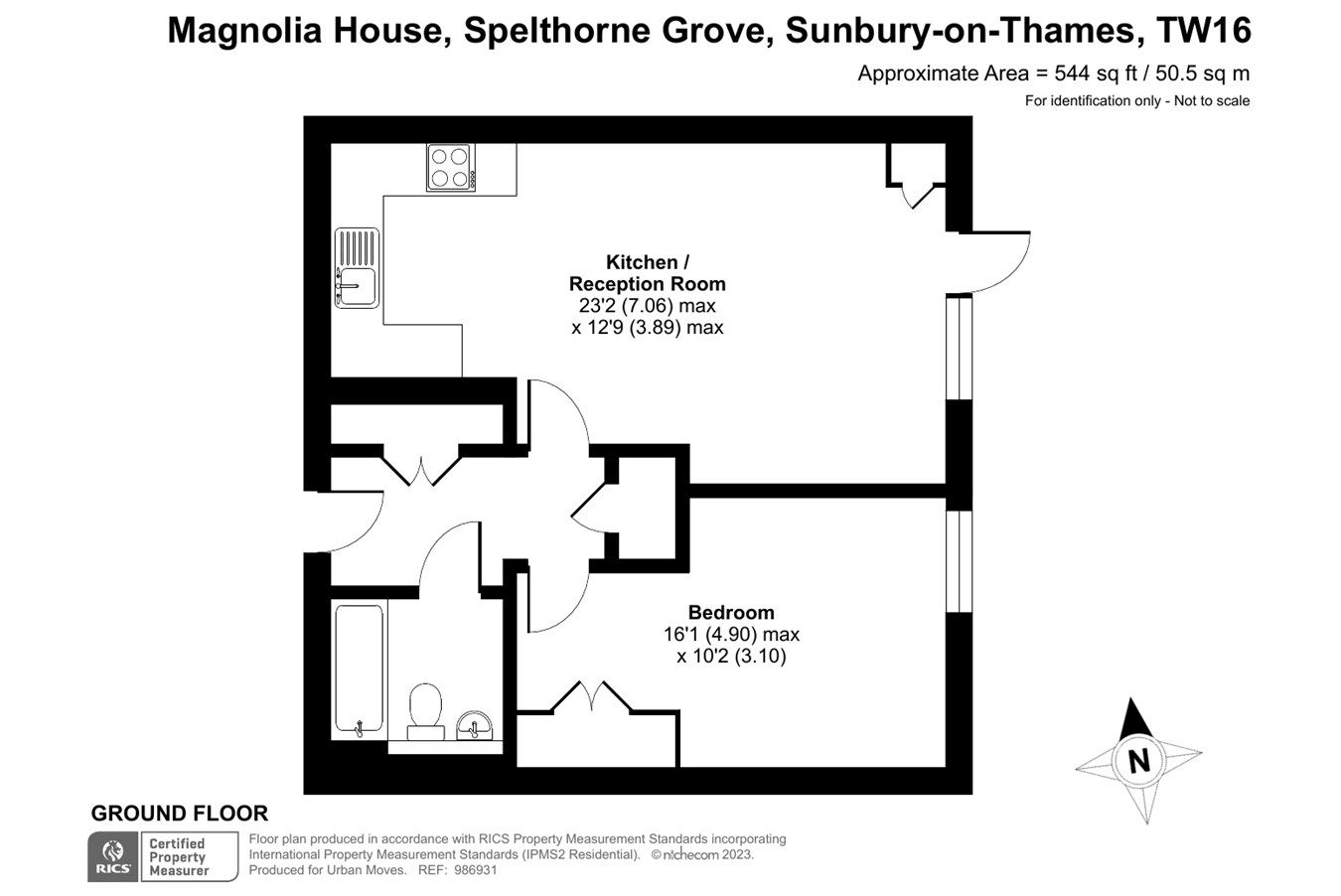 1 bed flat for sale in Magnolia House, Spelthorne Grove, Sunbury TW16