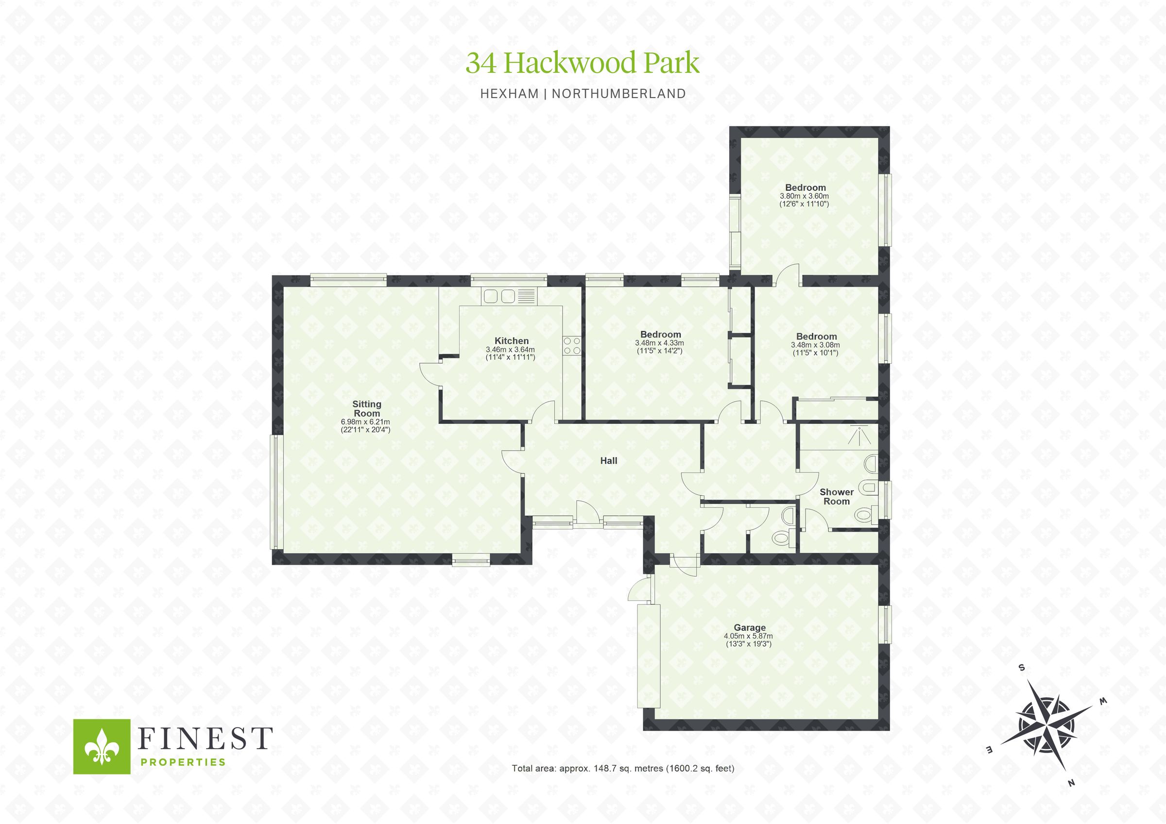 3 bed detached bungalow for sale in 34 Hackwood Park, Hexham