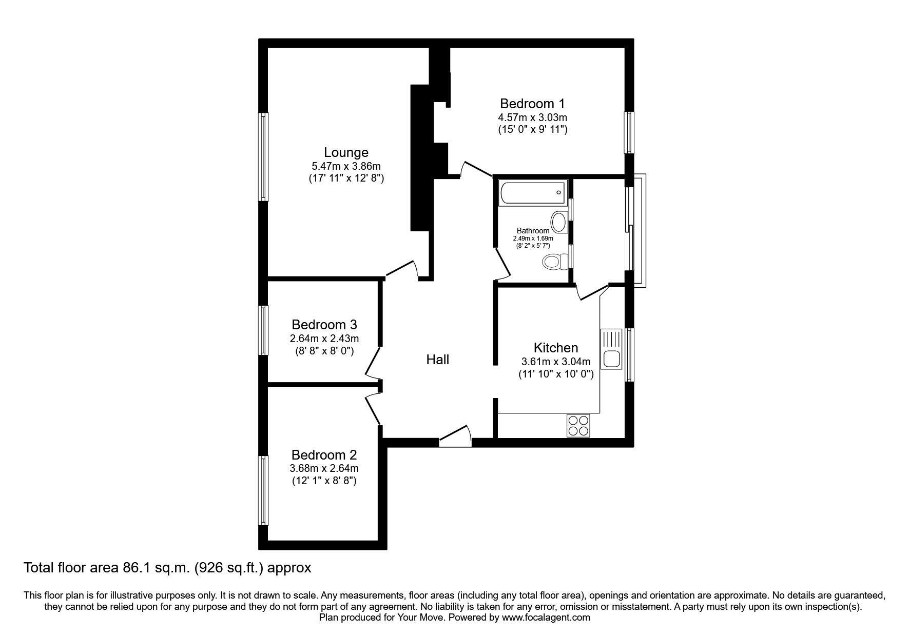 3 bed flat for sale in Worrall Road, High Green, Sheffield, South