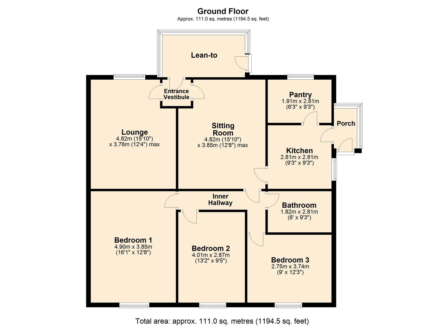 3 bed semidetached bungalow for sale in The Bungalows, Ledston Luck