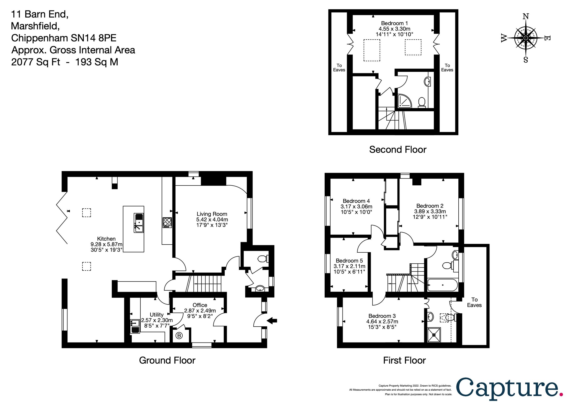 5 bed detached house for sale in Barn End, Marshfield, Chippenham