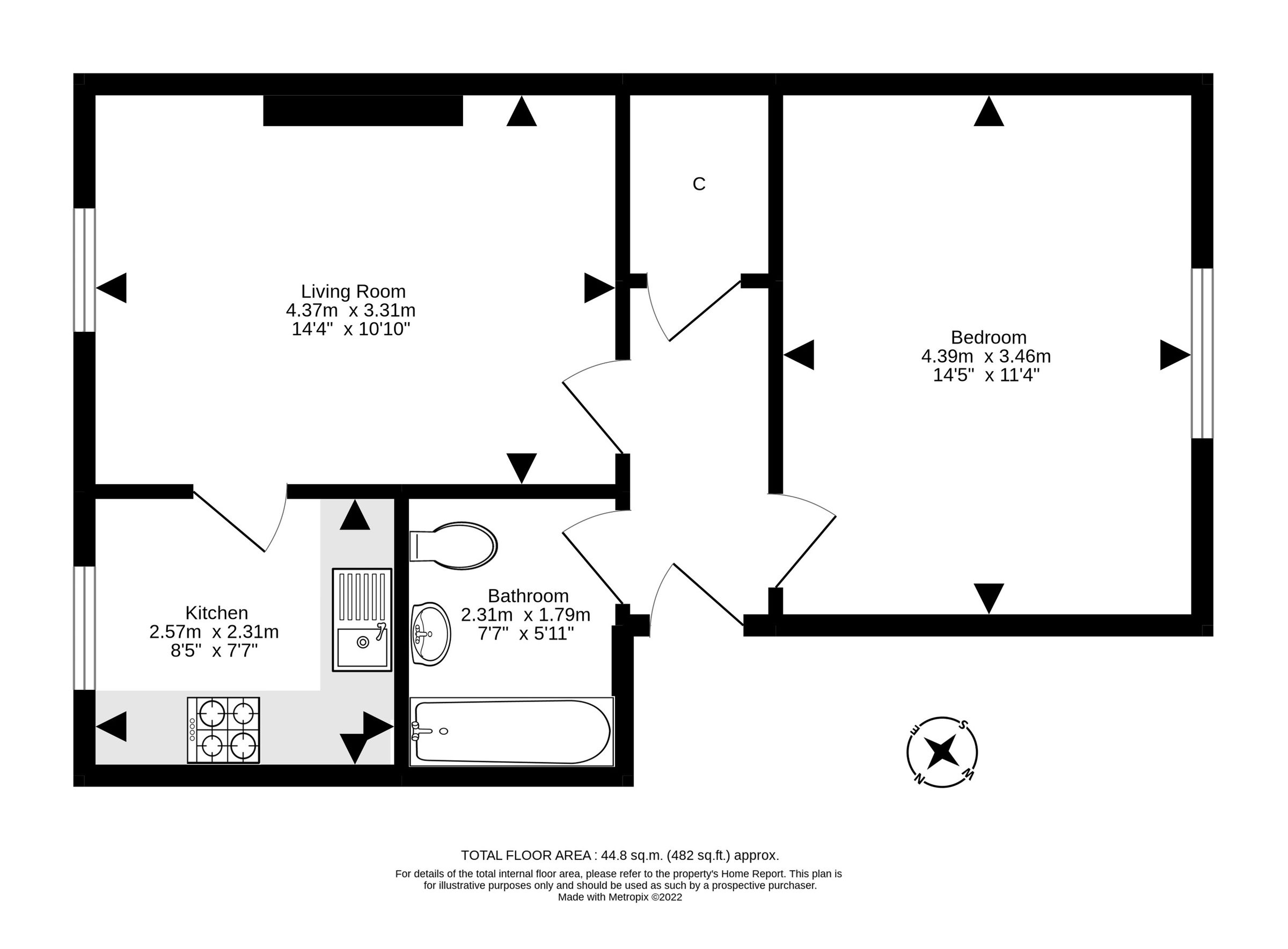 1 bed flat for sale in 8E, Canon Street, Edinburgh EH3 Zoopla