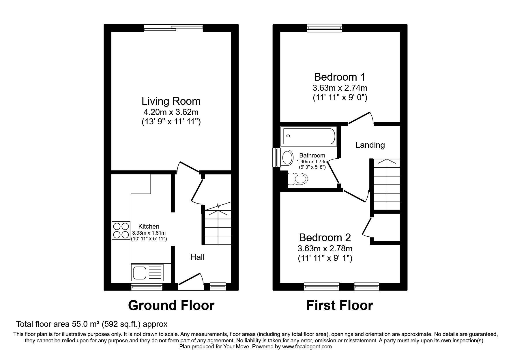 2 bed semidetached house for sale in Ashenden Walk, Tunbridge Wells