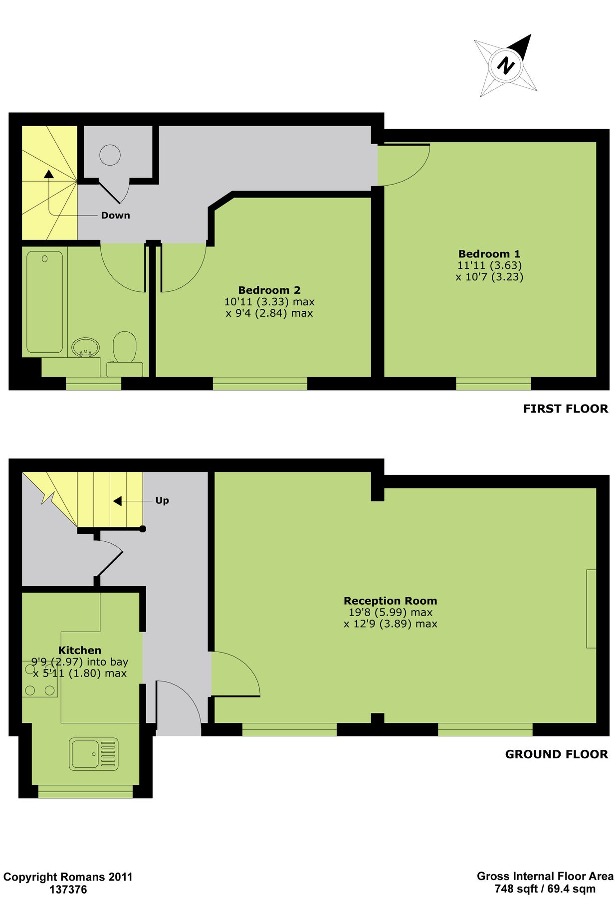 2 bed semidetached house to rent in Ruskin Close, Basingstoke RG21