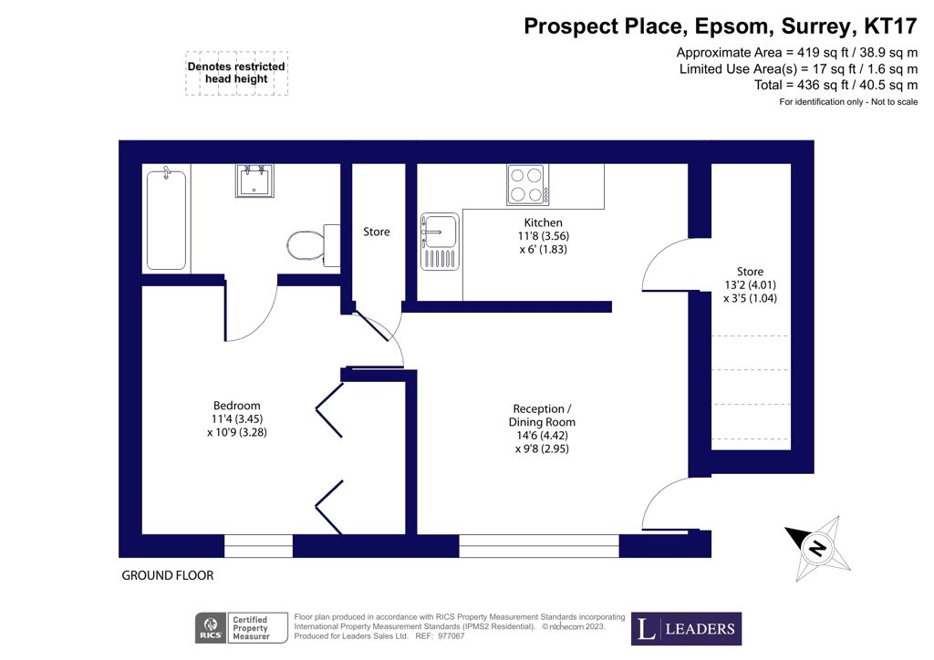 1 bed flat for sale in Prospect Place, Epsom, Surrey KT17 Zoopla