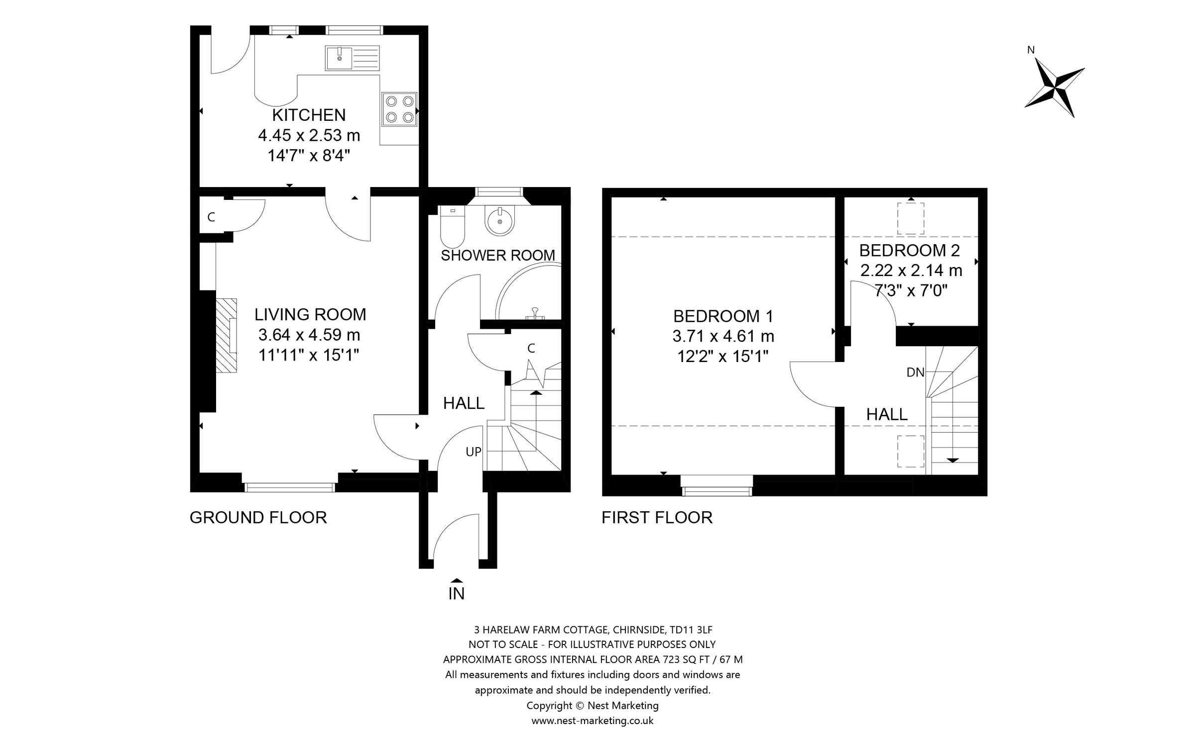 2 bed terraced house for sale in Harelaw Farm Cottage, Chirnside