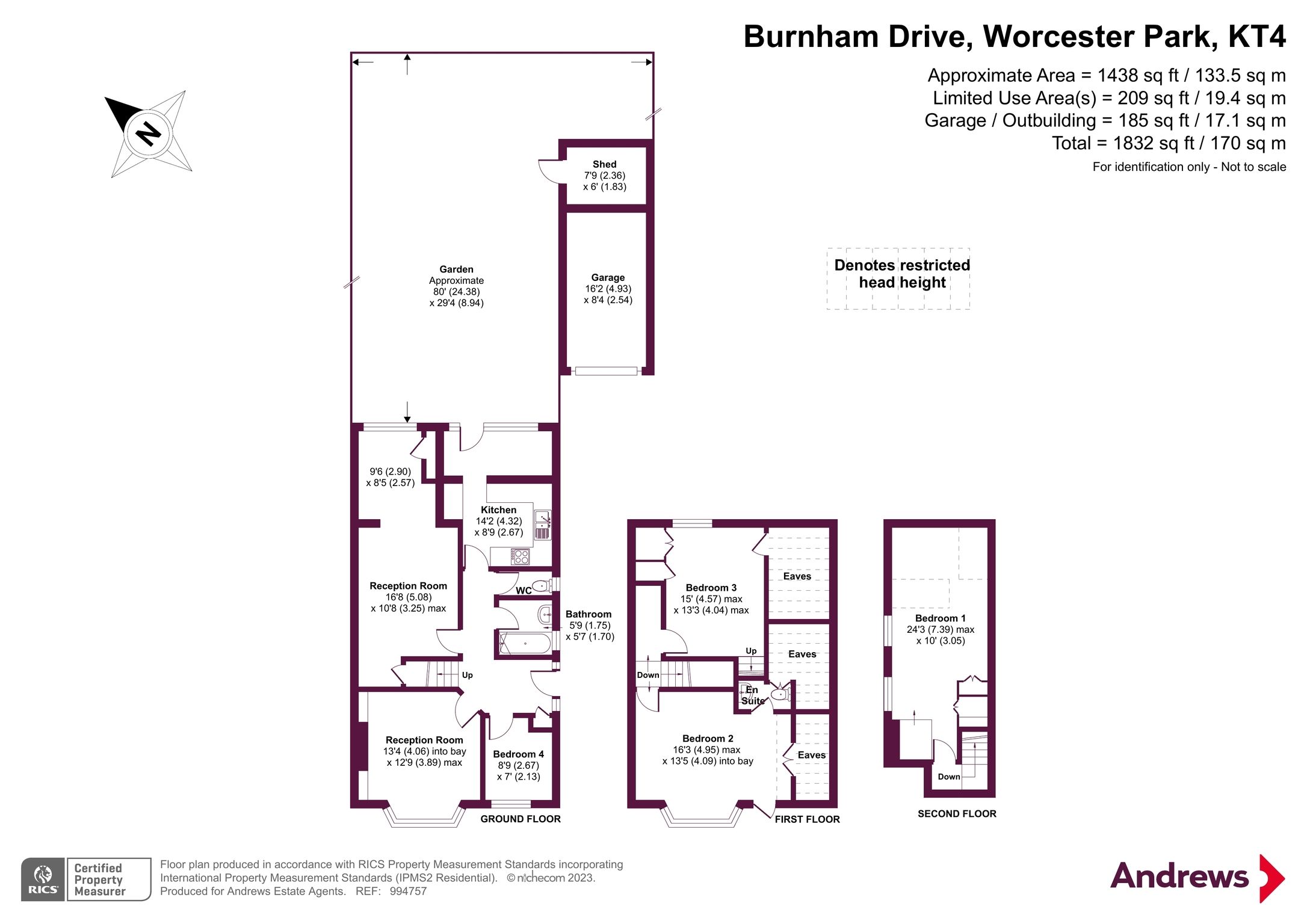 4 bed semidetached house for sale in Burnham Drive, Worcester Park KT4 Zoopla