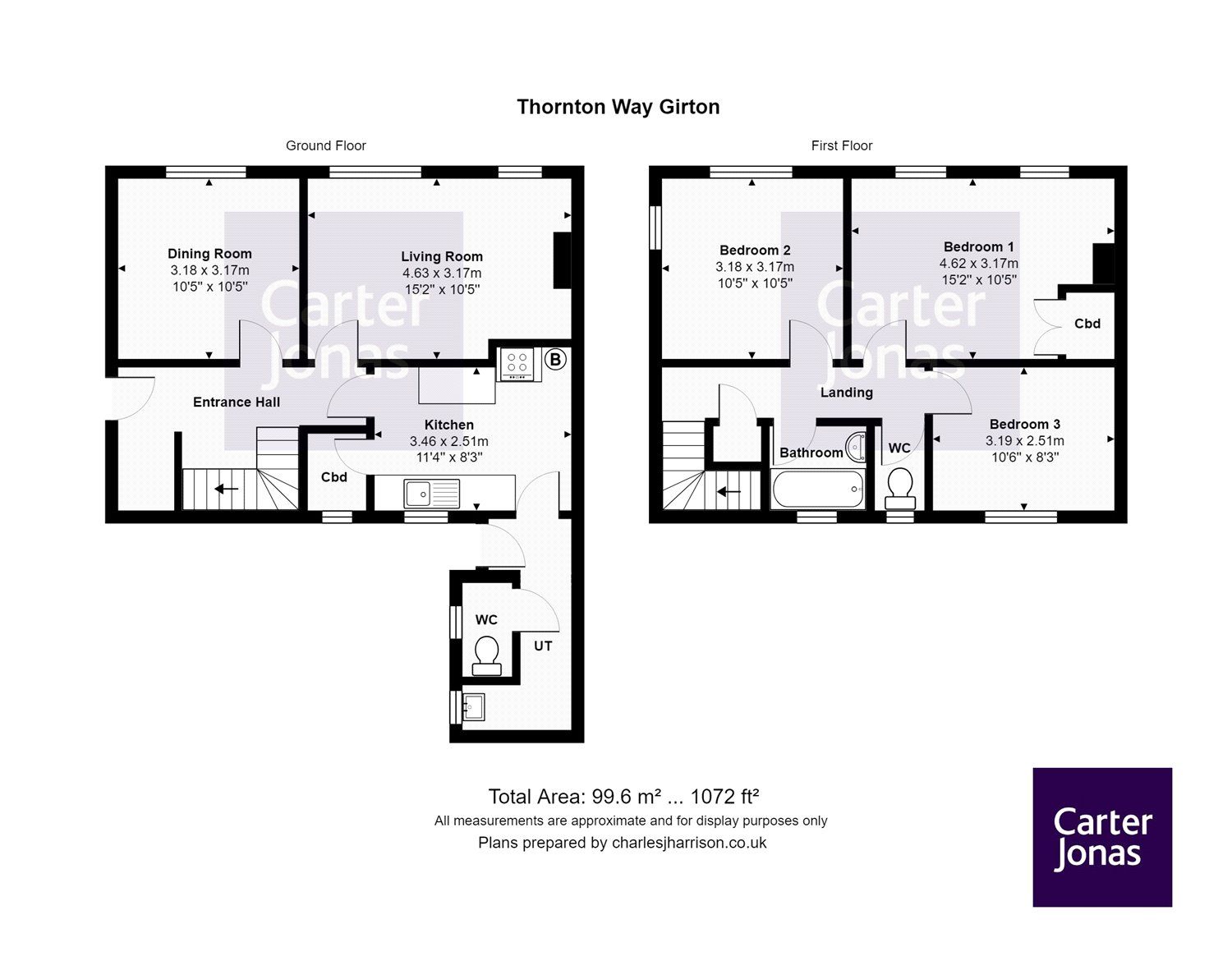 3 bed semidetached house to rent in Thornton Way, Girton, Cambridge