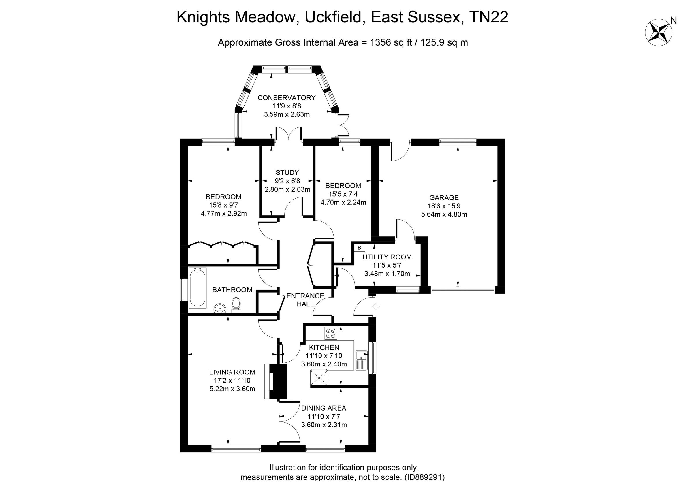 3 bed detached bungalow for sale in Knights Meadow, Uckfield, East