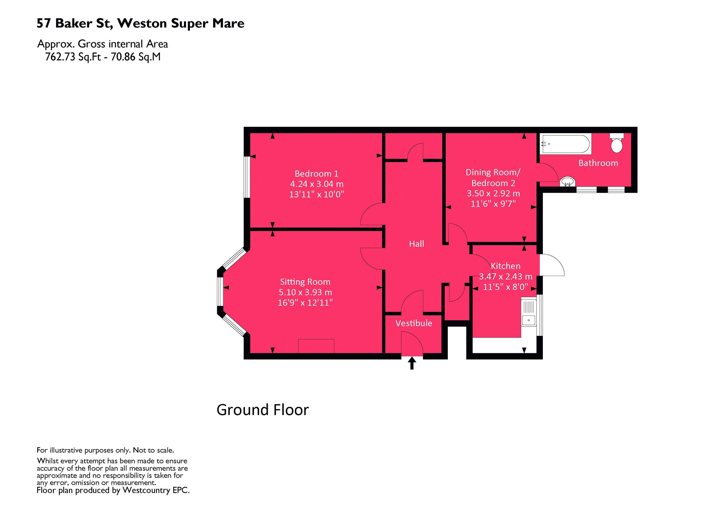 2 bed flat for sale in Baker Street, WestonSuperMare Garden, Drive