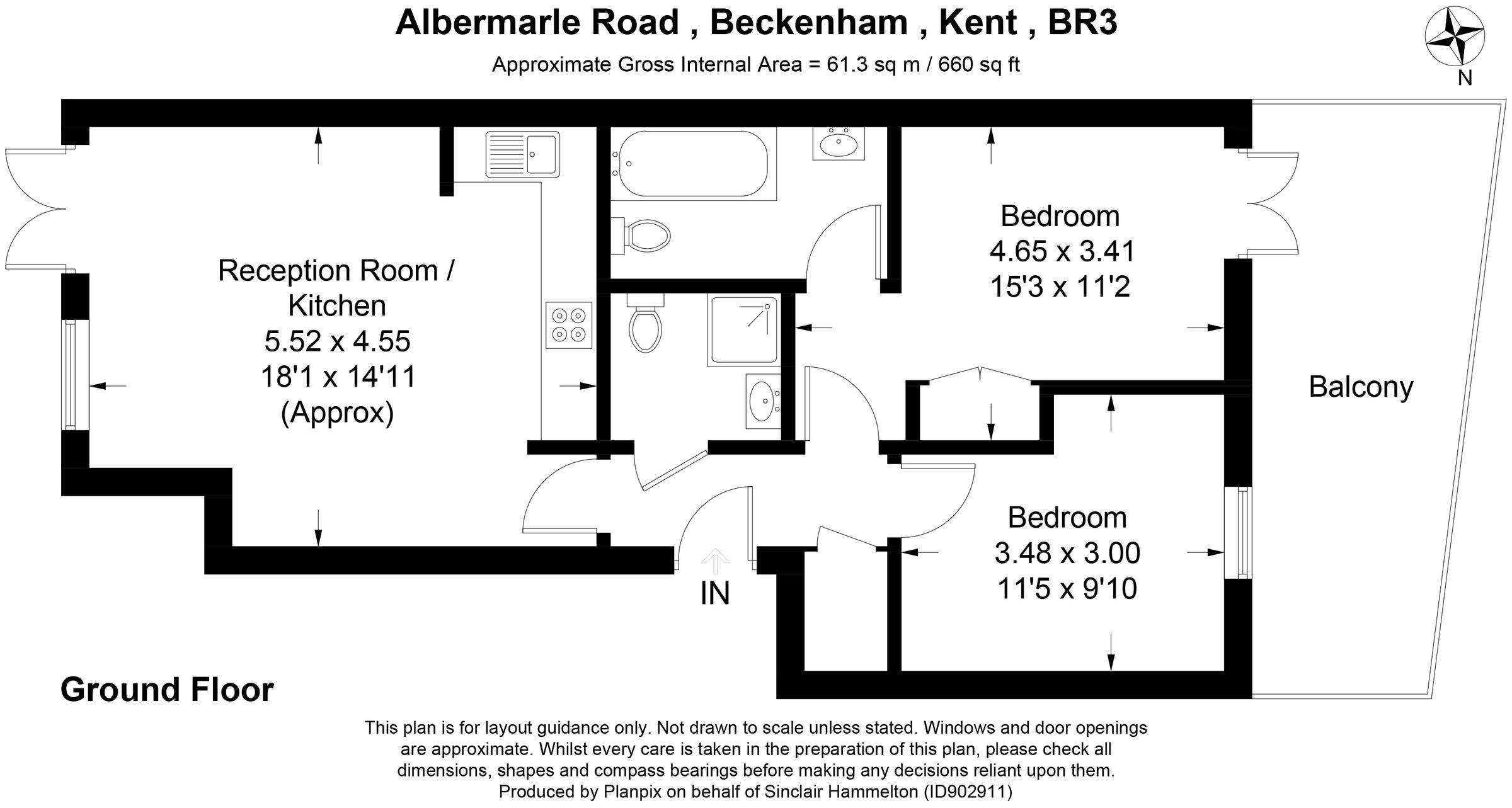 2 bed flat to rent in Albemarle Road, Beckenham BR3 Zoopla