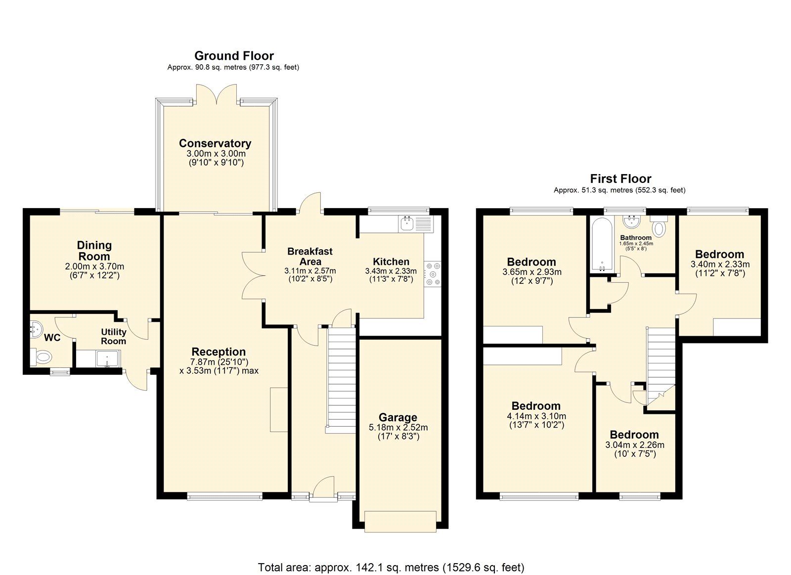 4 bed linkdetached house for sale in Yew Tree Close, New Barn