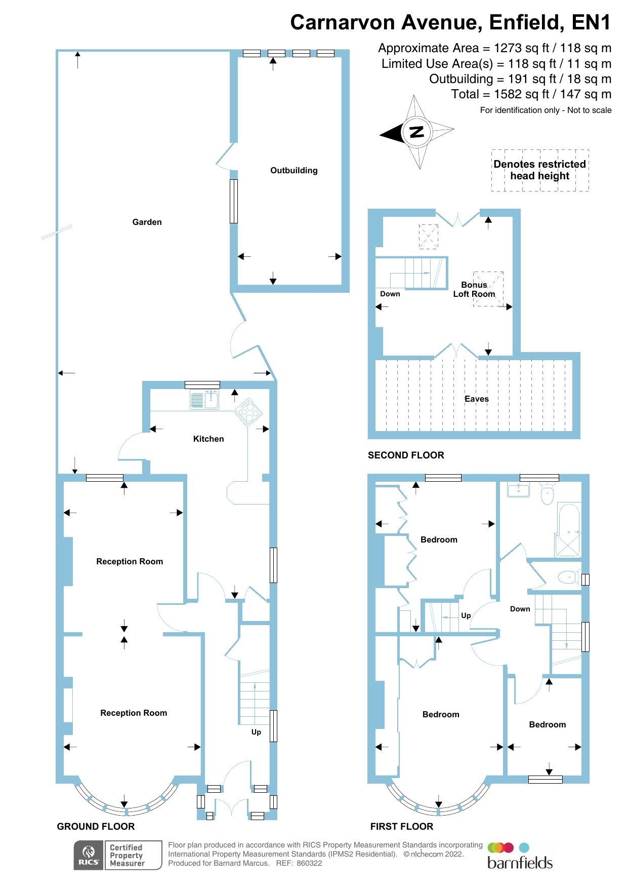 3 bed semidetached house for sale in Carnarvon Avenue, Enfield EN1